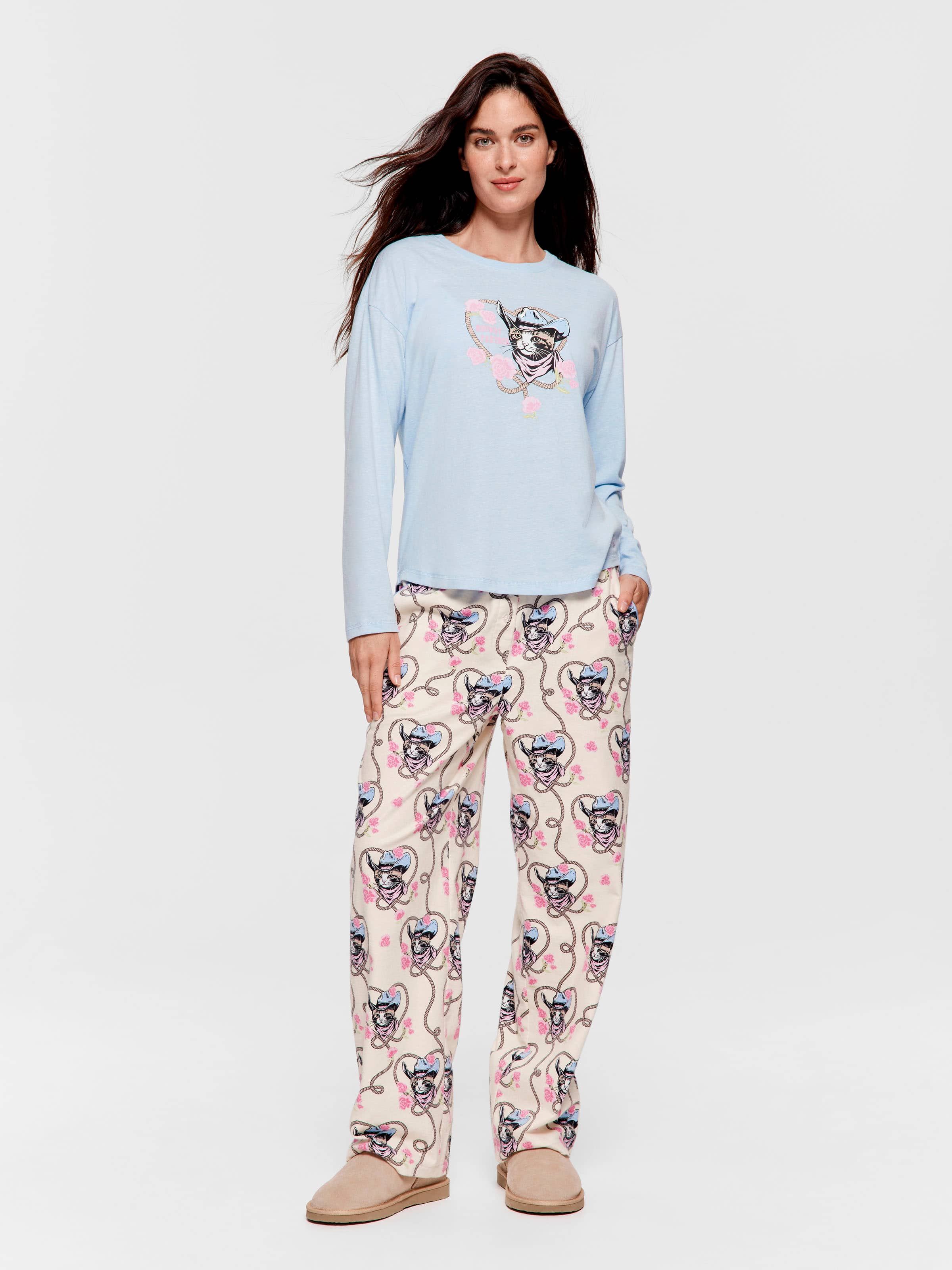 Image for Cowboy Kitty Long Sleeve Top from Peter Alexander