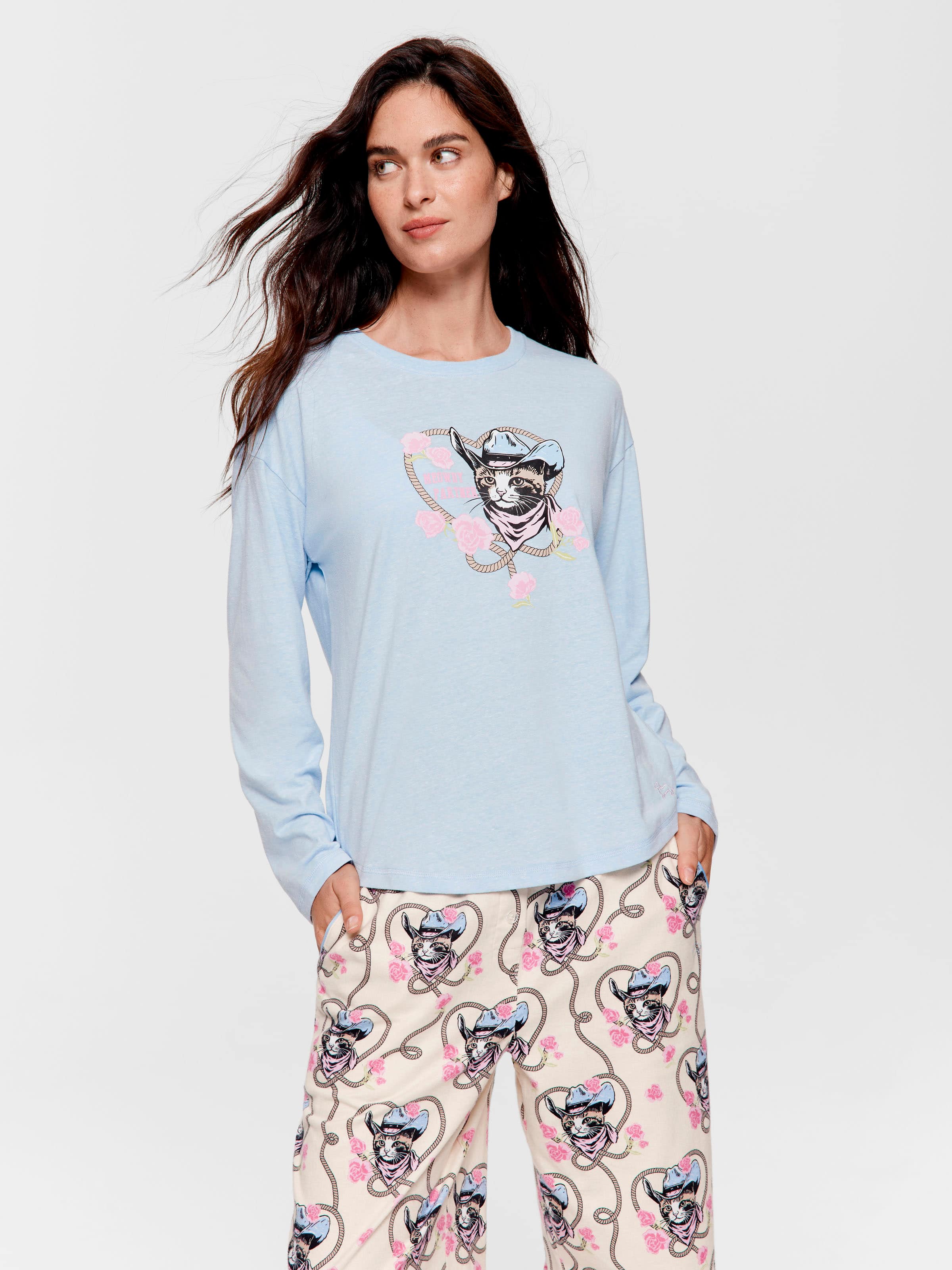 Image for Cowboy Kitty Long Sleeve Top from Peter Alexander