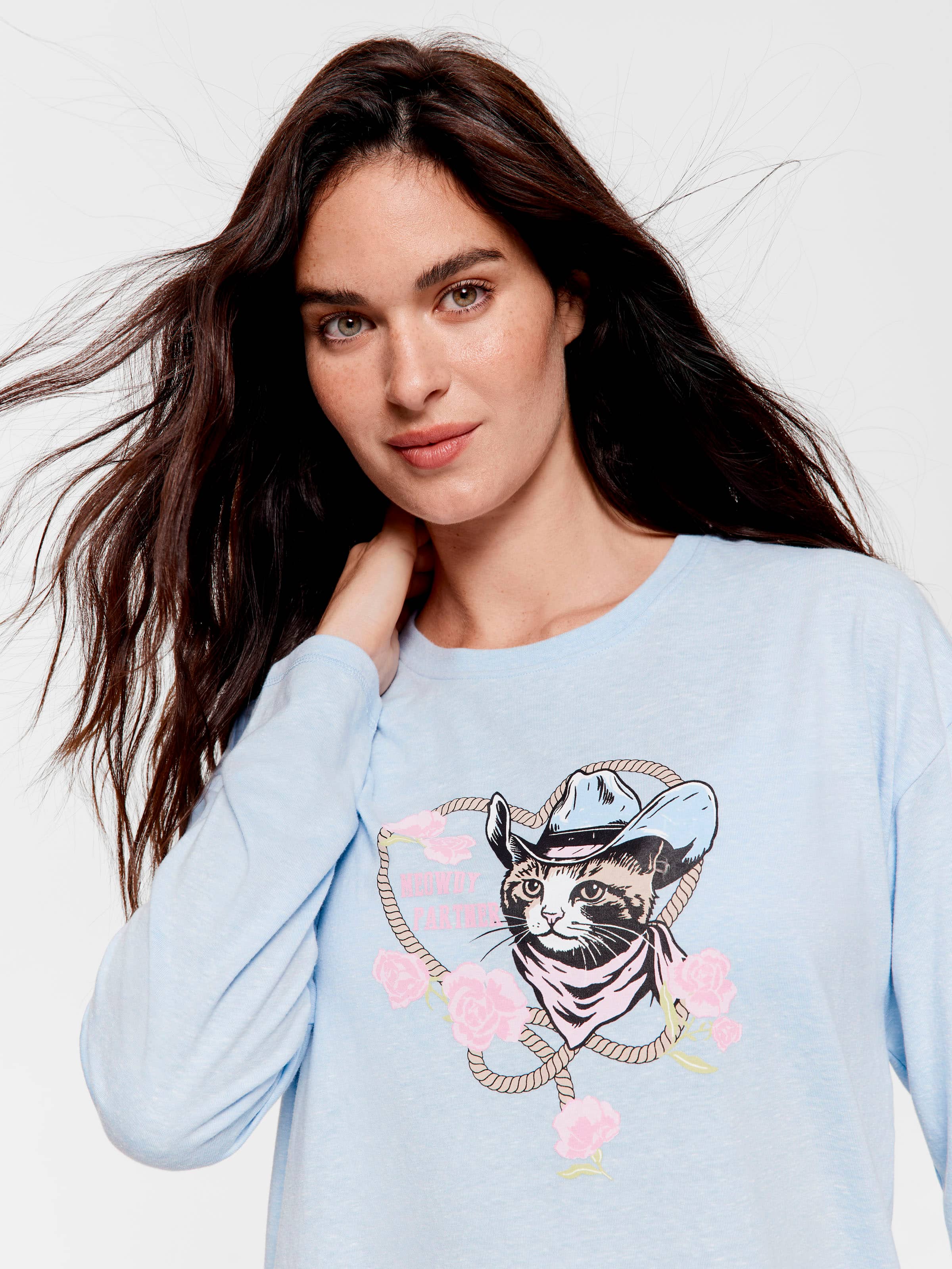 Image for Cowboy Kitty Long Sleeve Top from Peter Alexander
