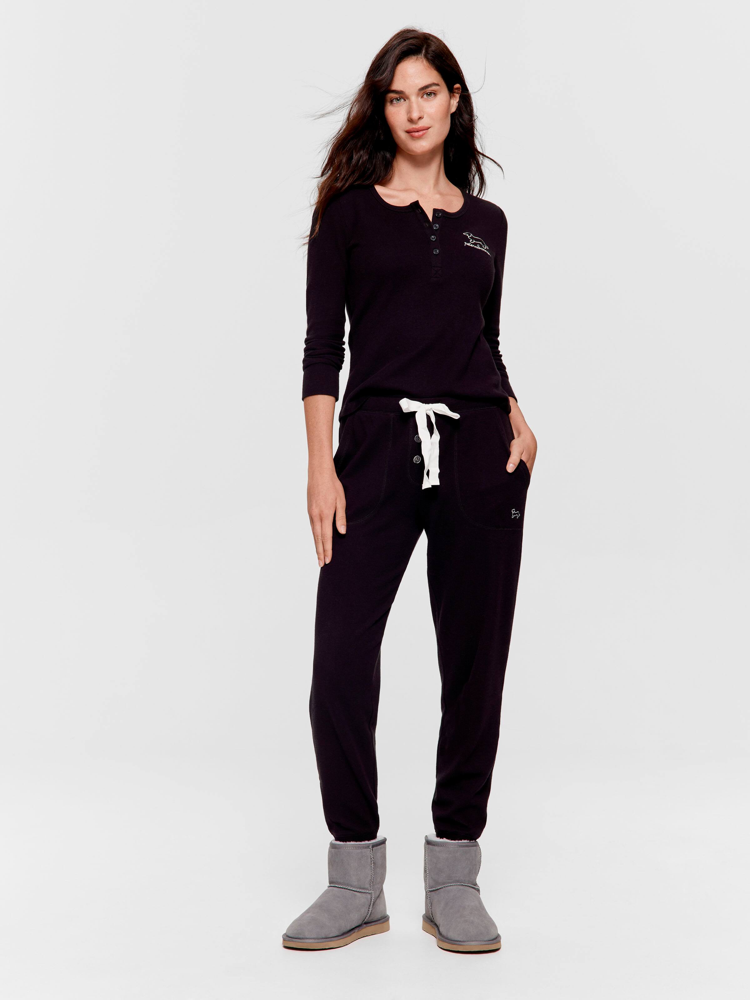 Image for Black Waffle Easy Pj Pant from Peter Alexander