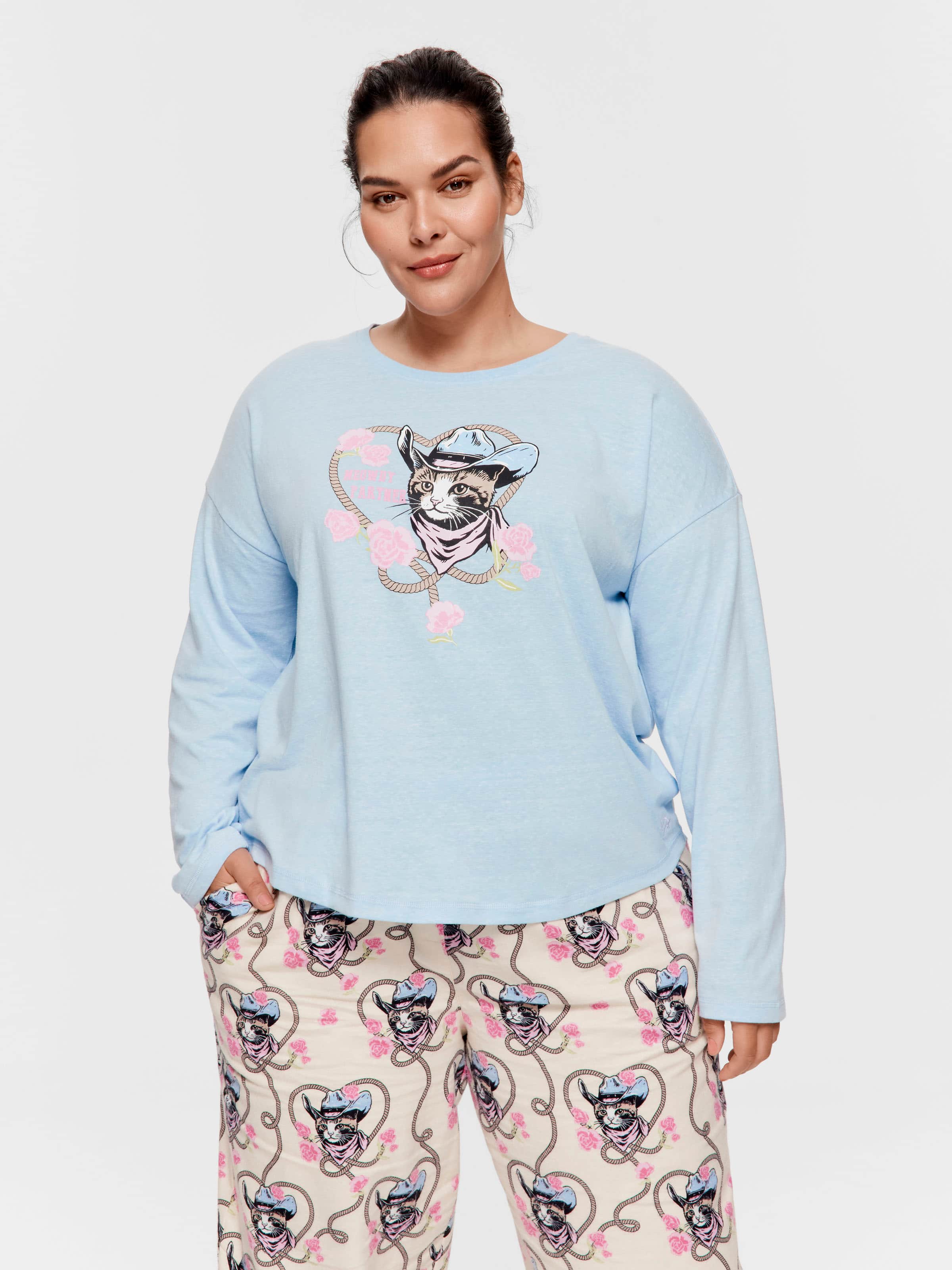 P.A. Plus Cowboy Kitty Long Sleeve Top