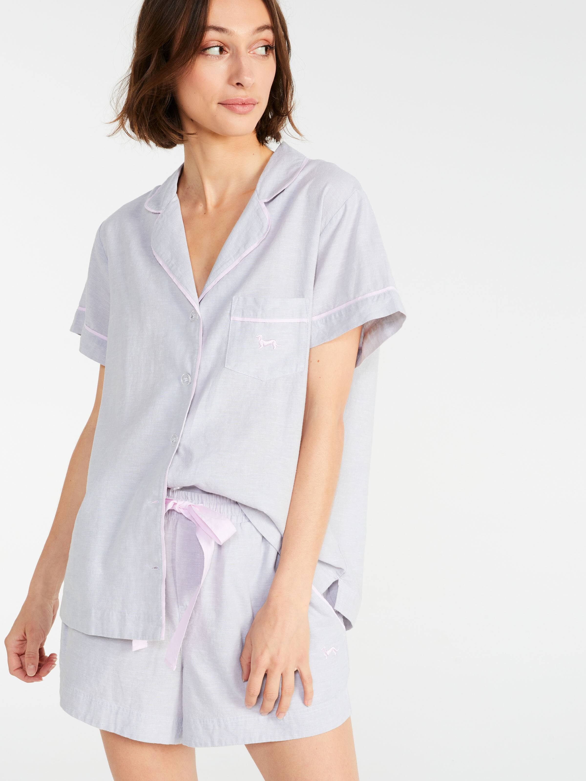Grey Linen Short Sleeve Shirt