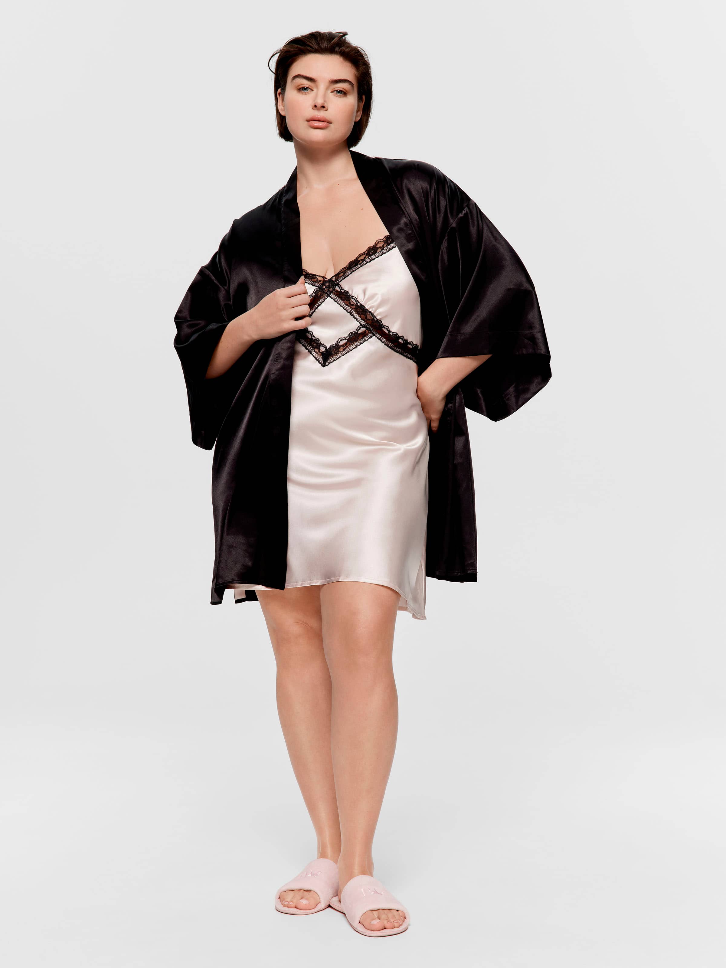 Image for P.A. Plus Boudoir Satin Gown from Peter Alexander