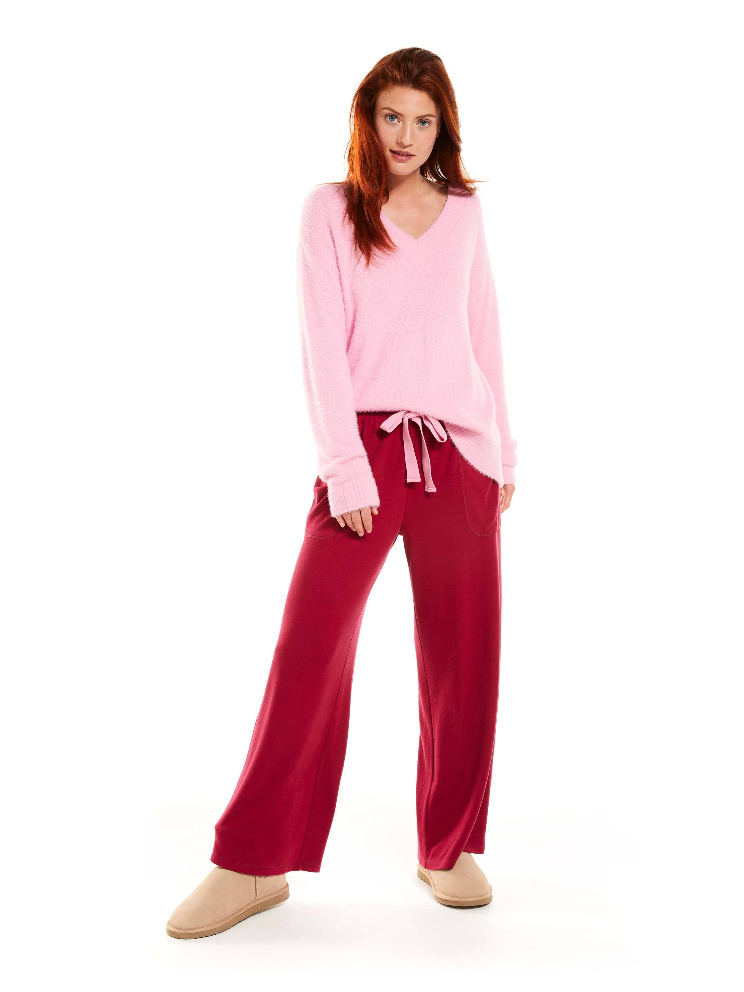 Fluffy Knit V Neck Top