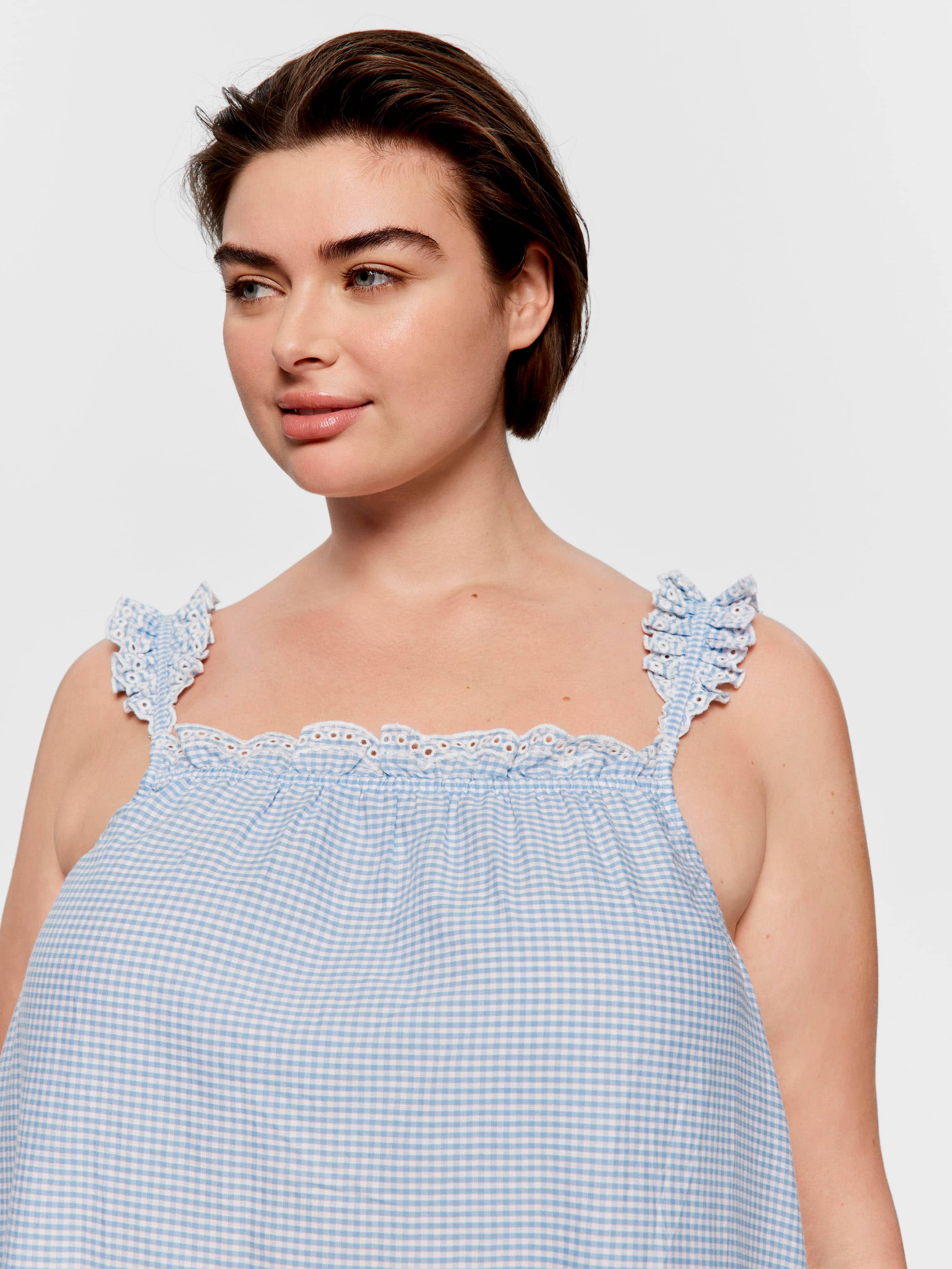 Image for P.A. Plus Gingham Broiderie Nightie from Peter Alexander