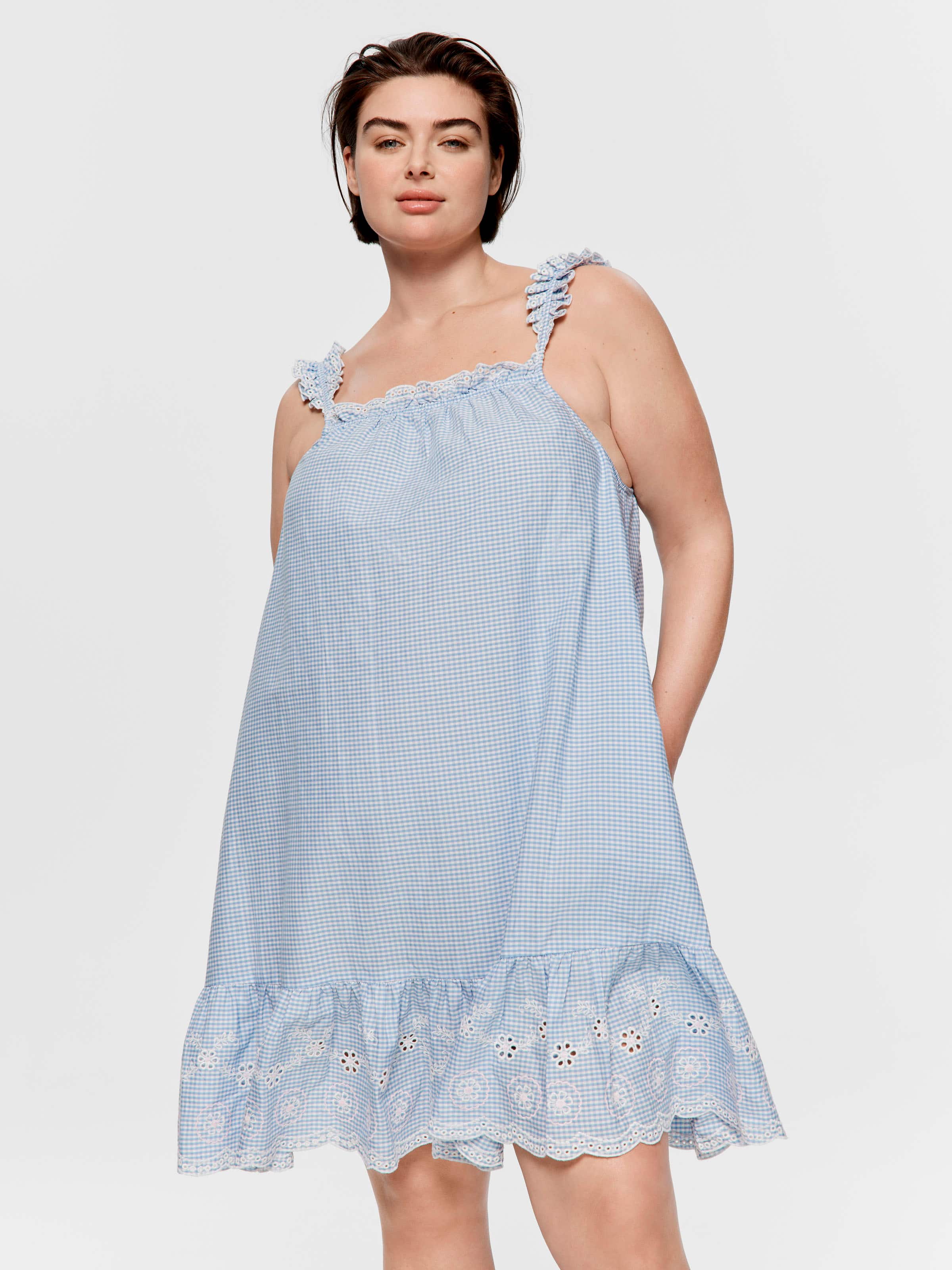 Image for P.A. Plus Gingham Broiderie Nightie from Peter Alexander