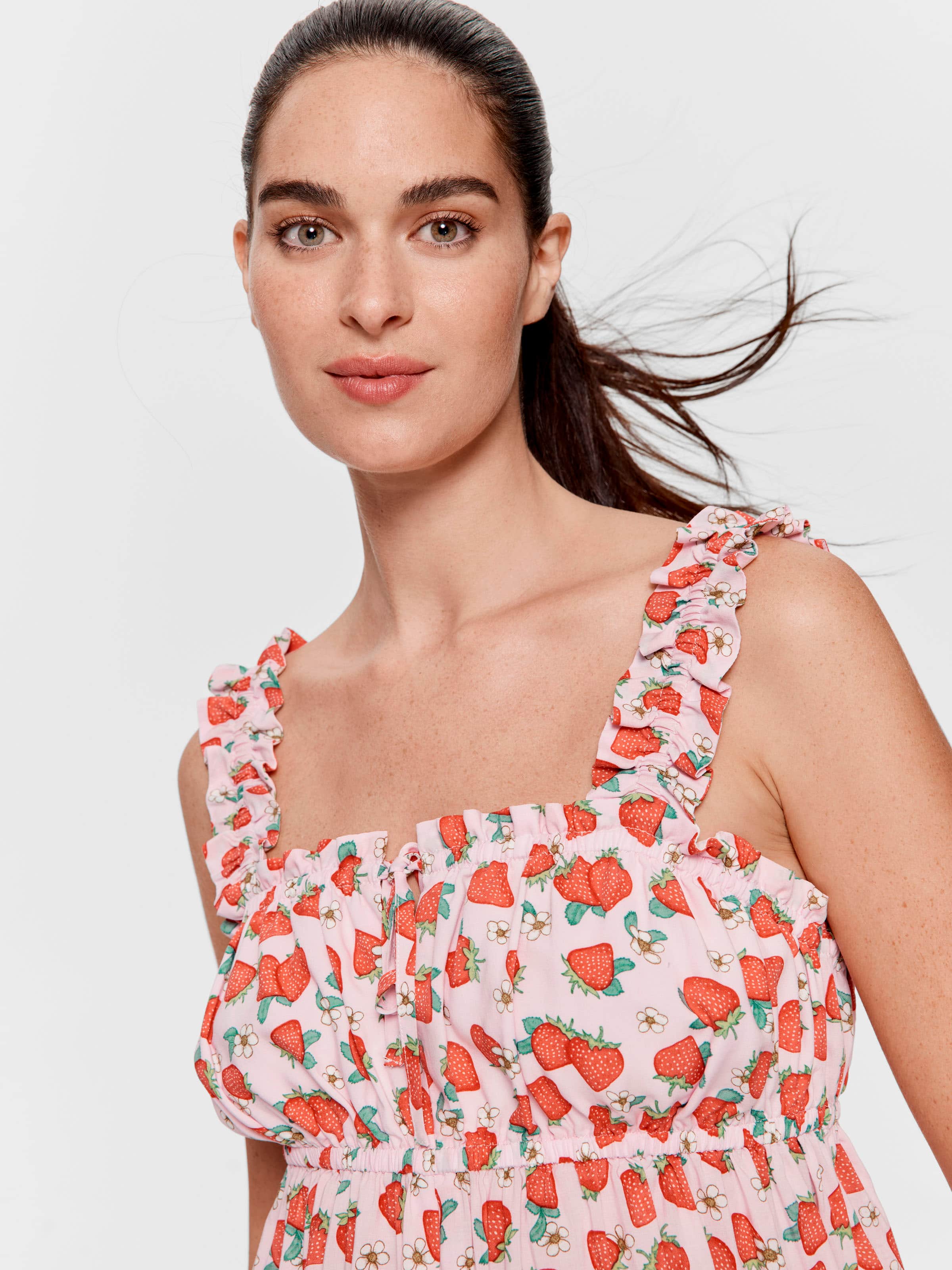 Strawberry Frill Cami Shortie Pj Set