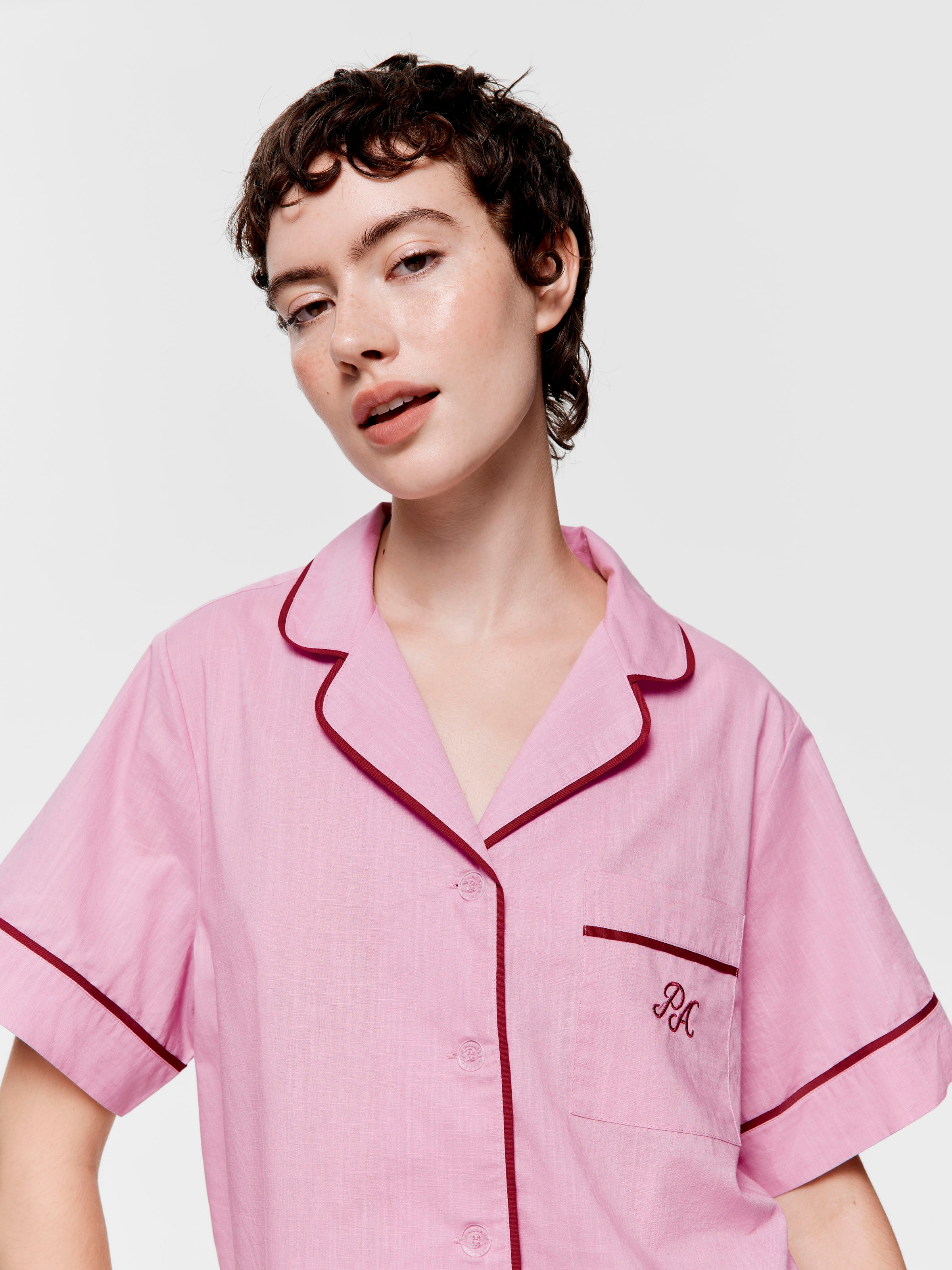 Pink 100% Cotton Short Sleeve Shirt