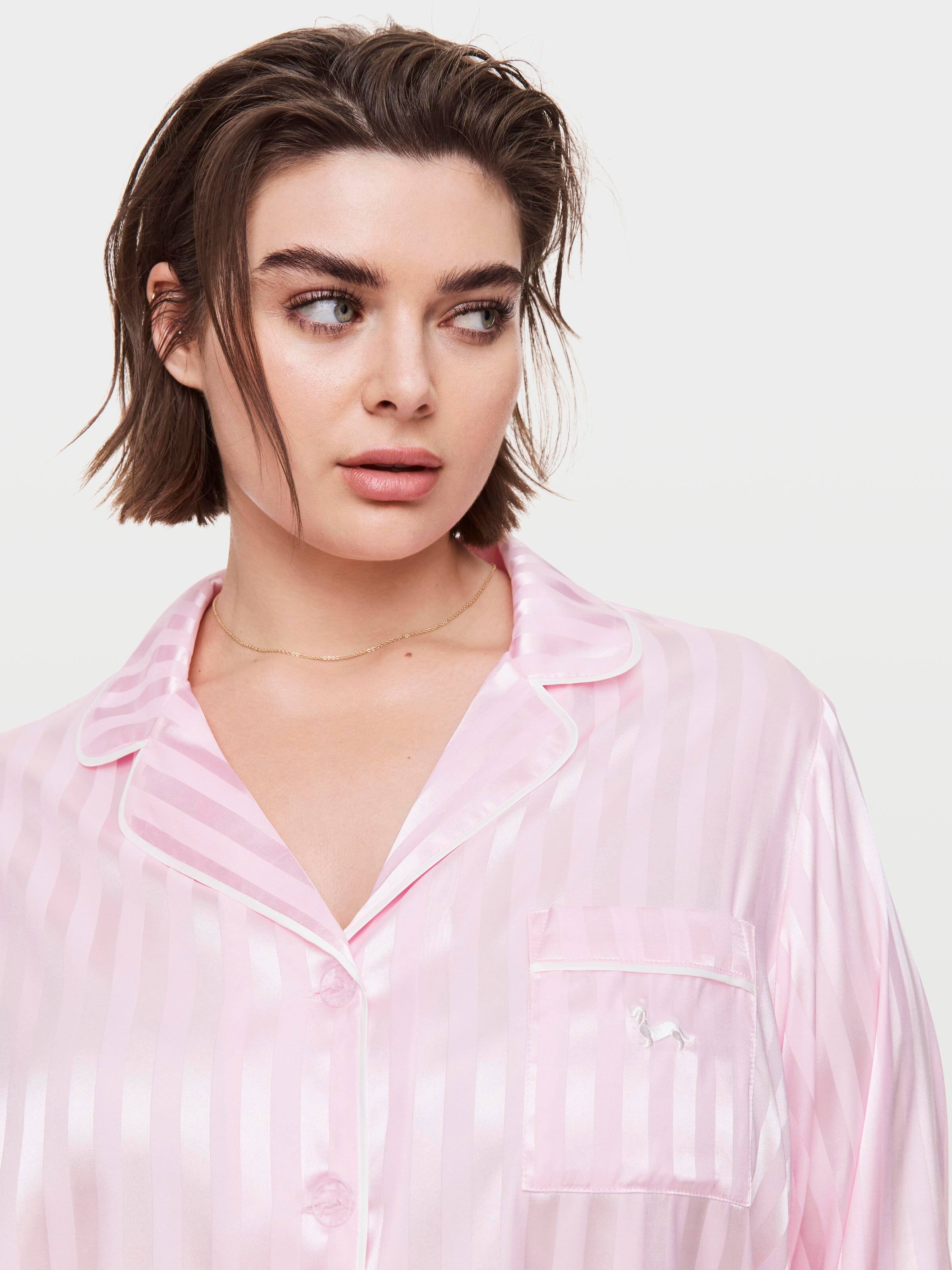Image for P.A. Plus Long Pink Chic Stripe Pj Set from Peter Alexander
