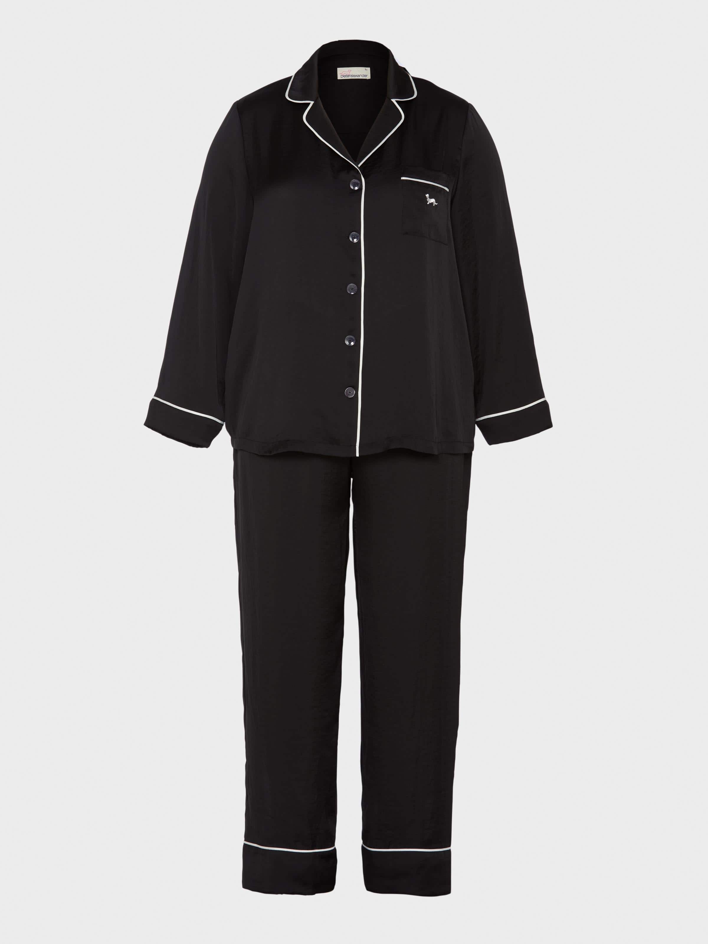 Image for P.A. Plus Long Black Chic Satin Pj Set from Peter Alexander