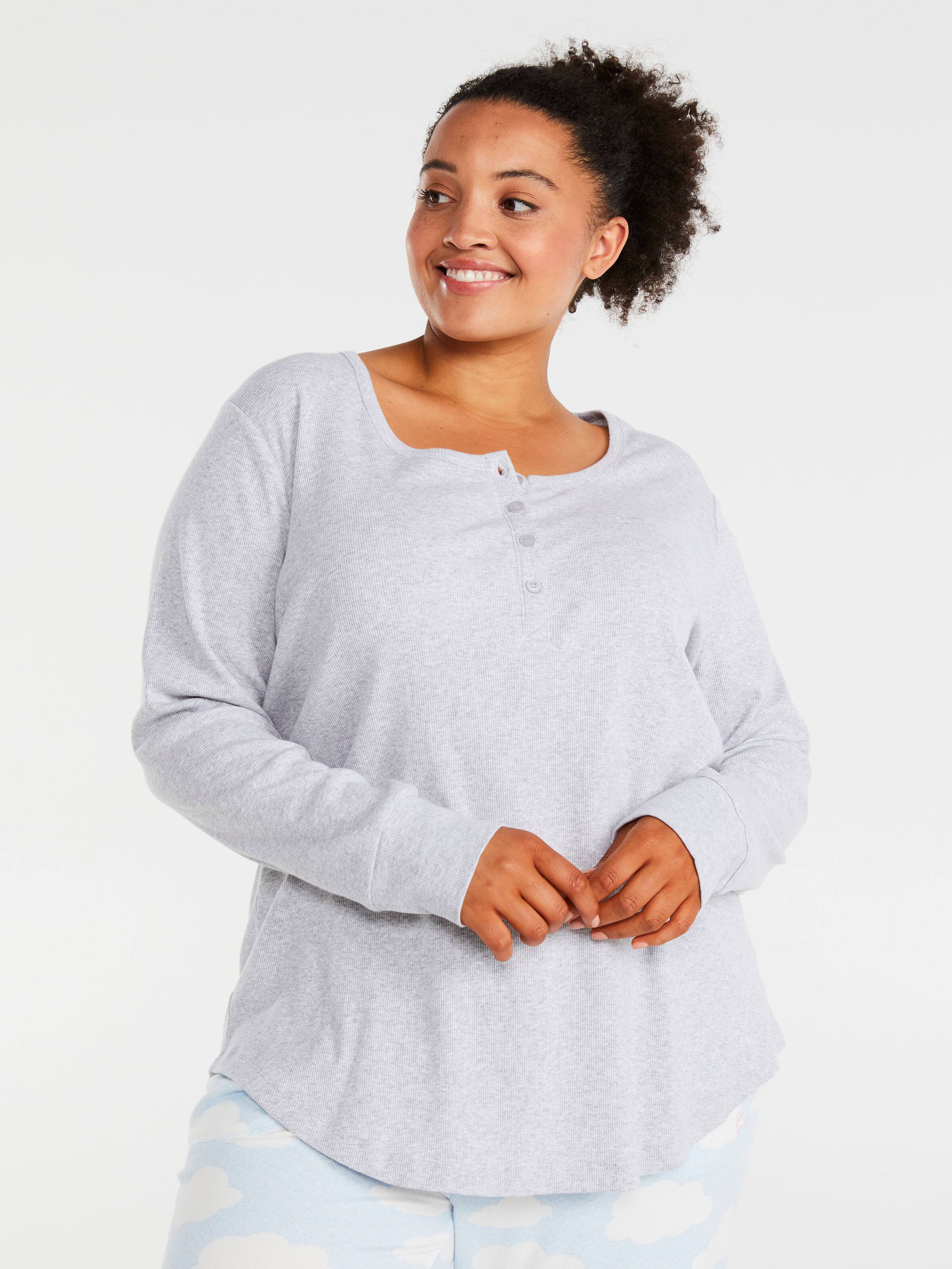 P.A. Plus Classic Long Sleeve Ribbed Henley