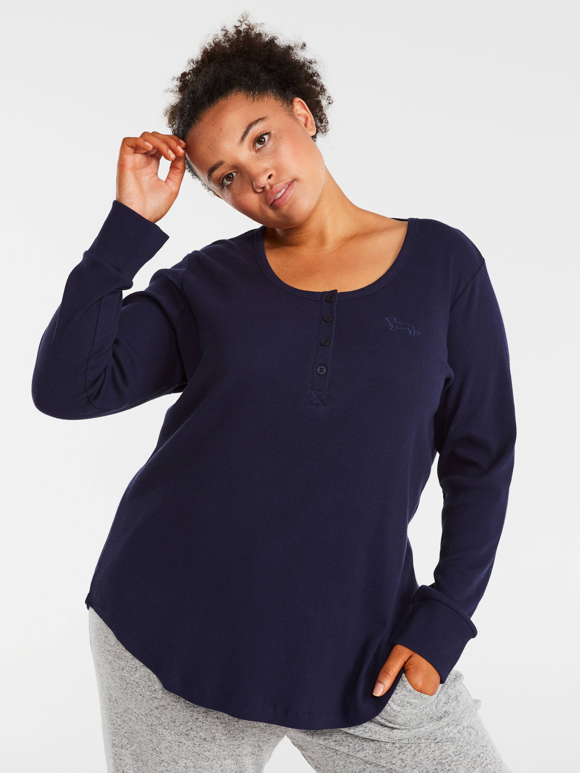 P.A. Plus Classic Long Sleeve Ribbed Henley