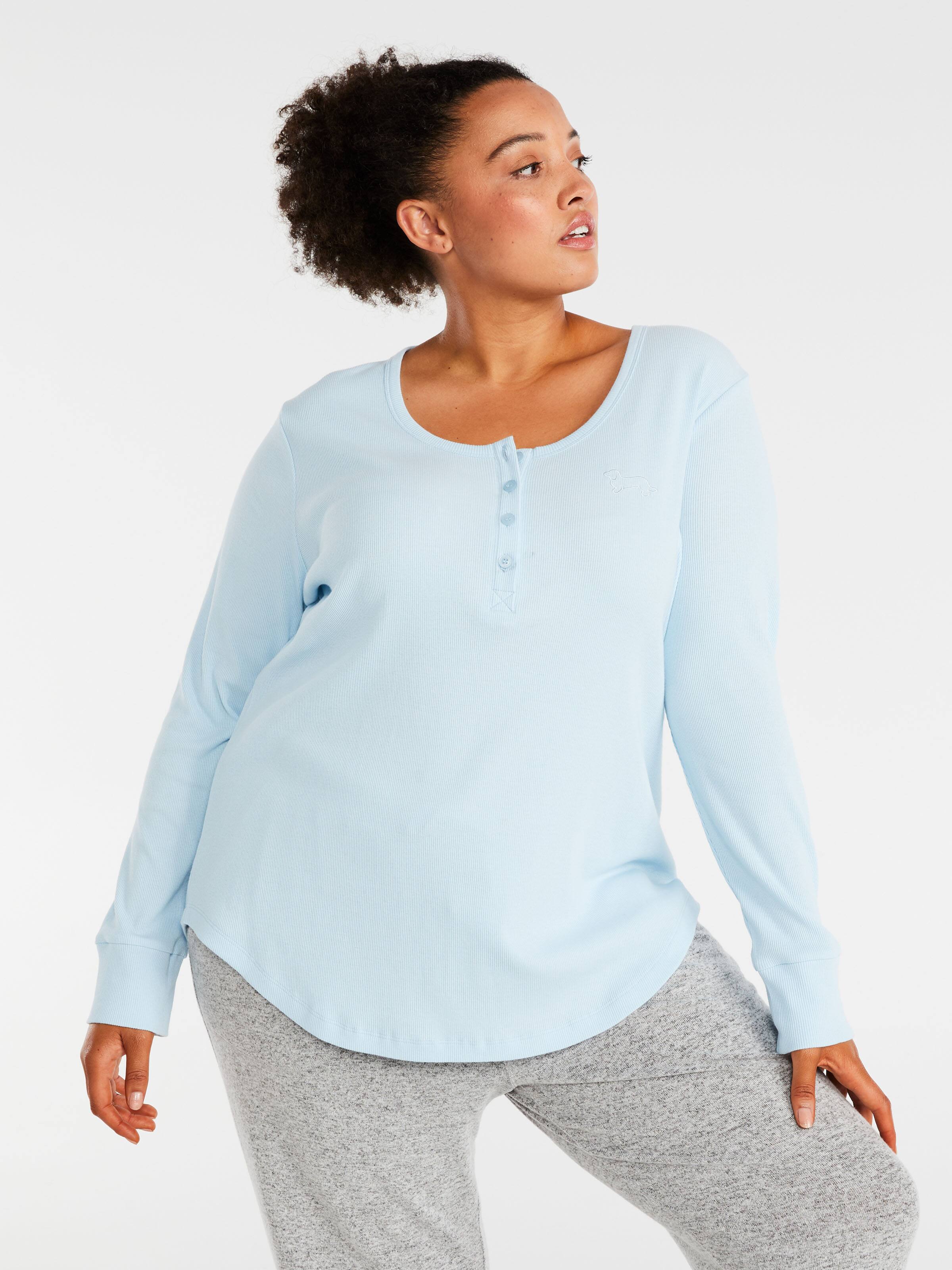 P.A. Plus Classic Long Sleeve Ribbed Henley