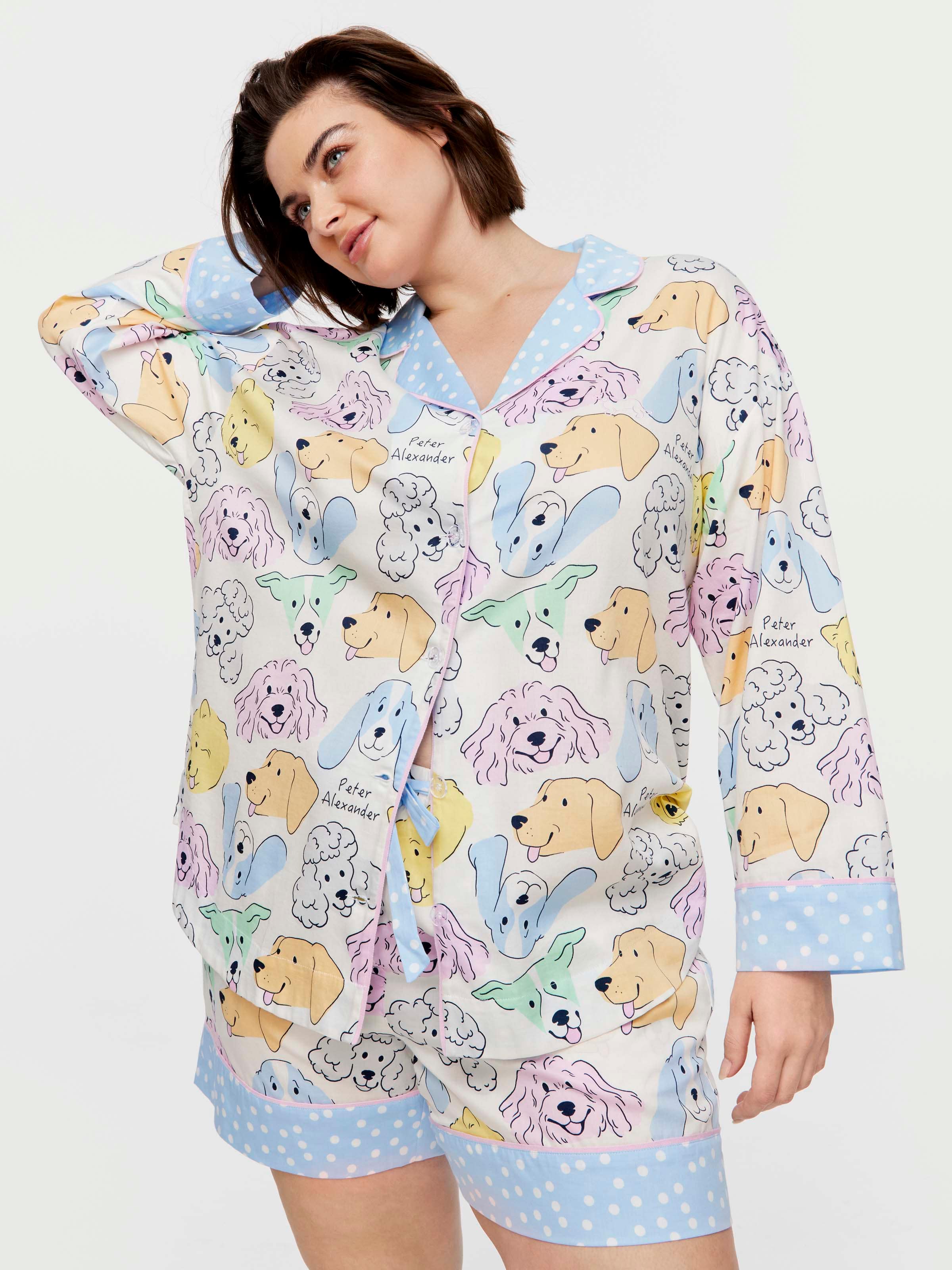 Image for P.A. Plus Dogs Long Sleeve Shortie Pj Set from Peter Alexander