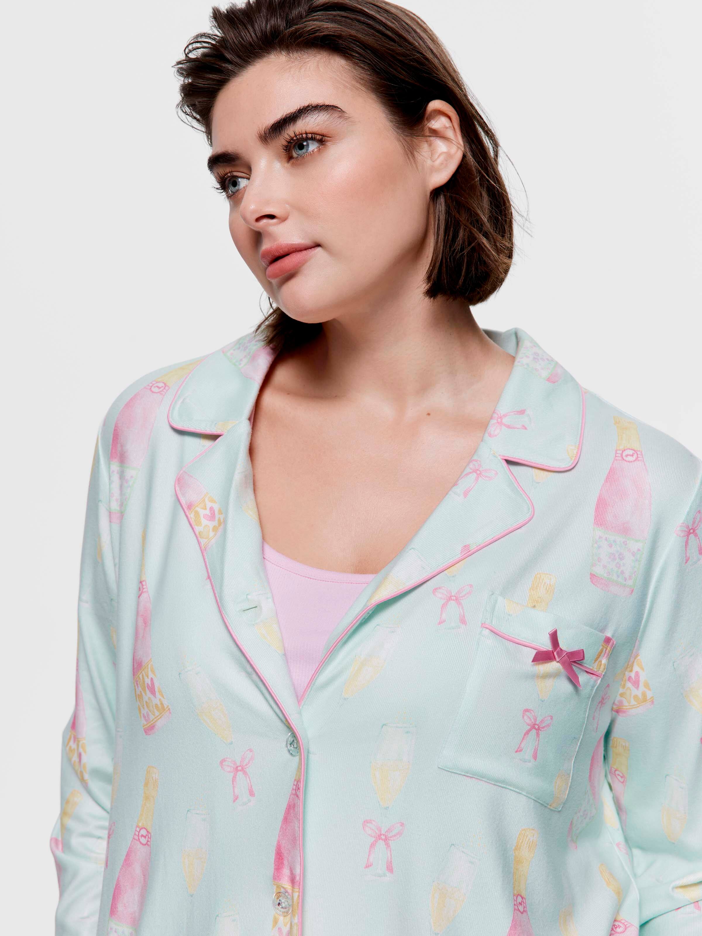 P.A. Plus  Champagne Time Plush Long Pj Set