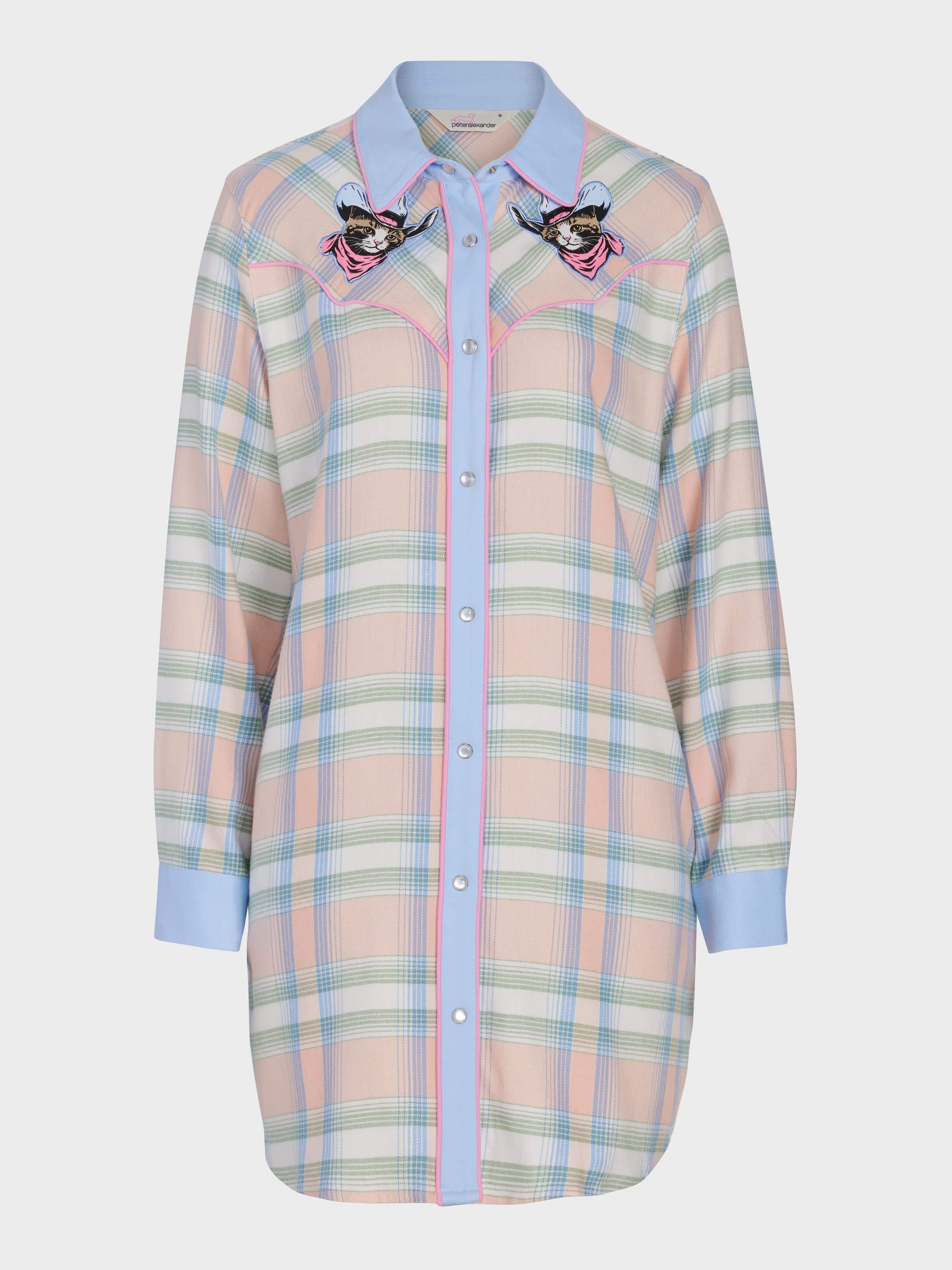 Image for Cowboy Kitty Long Sleeve Flannelette Nightshirt from Peter Alexander