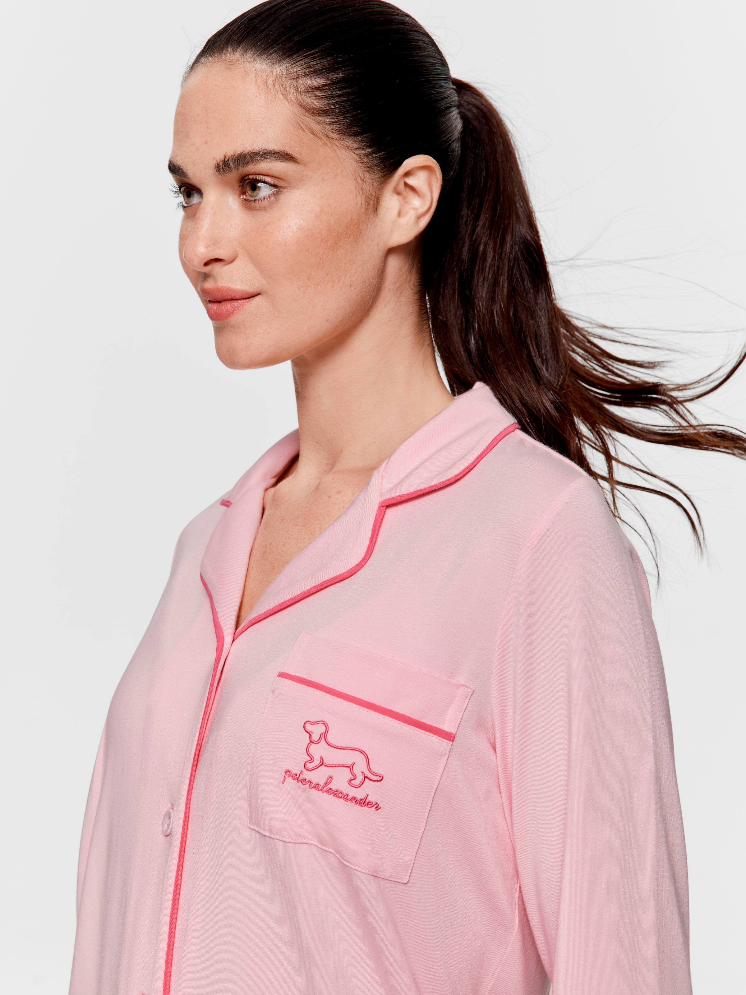 Image for Super Soft Pink Bamboo Knit Long Sleeve Nightshirt from Peter Alexander