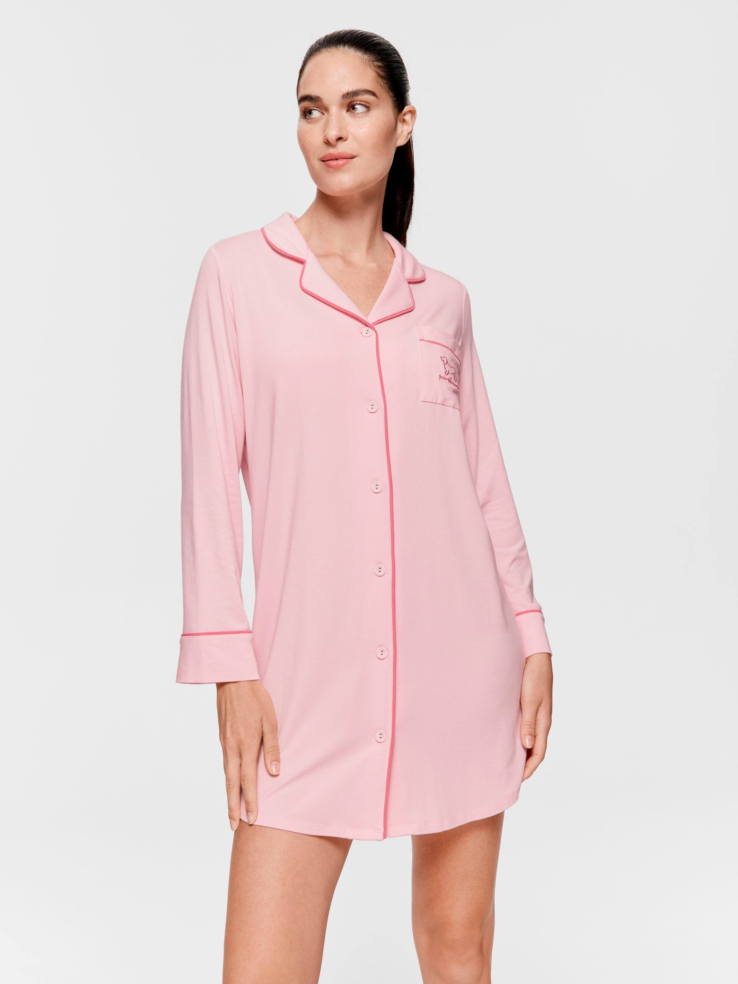 Image for Super Soft Pink Bamboo Knit Long Sleeve Nightshirt from Peter Alexander
