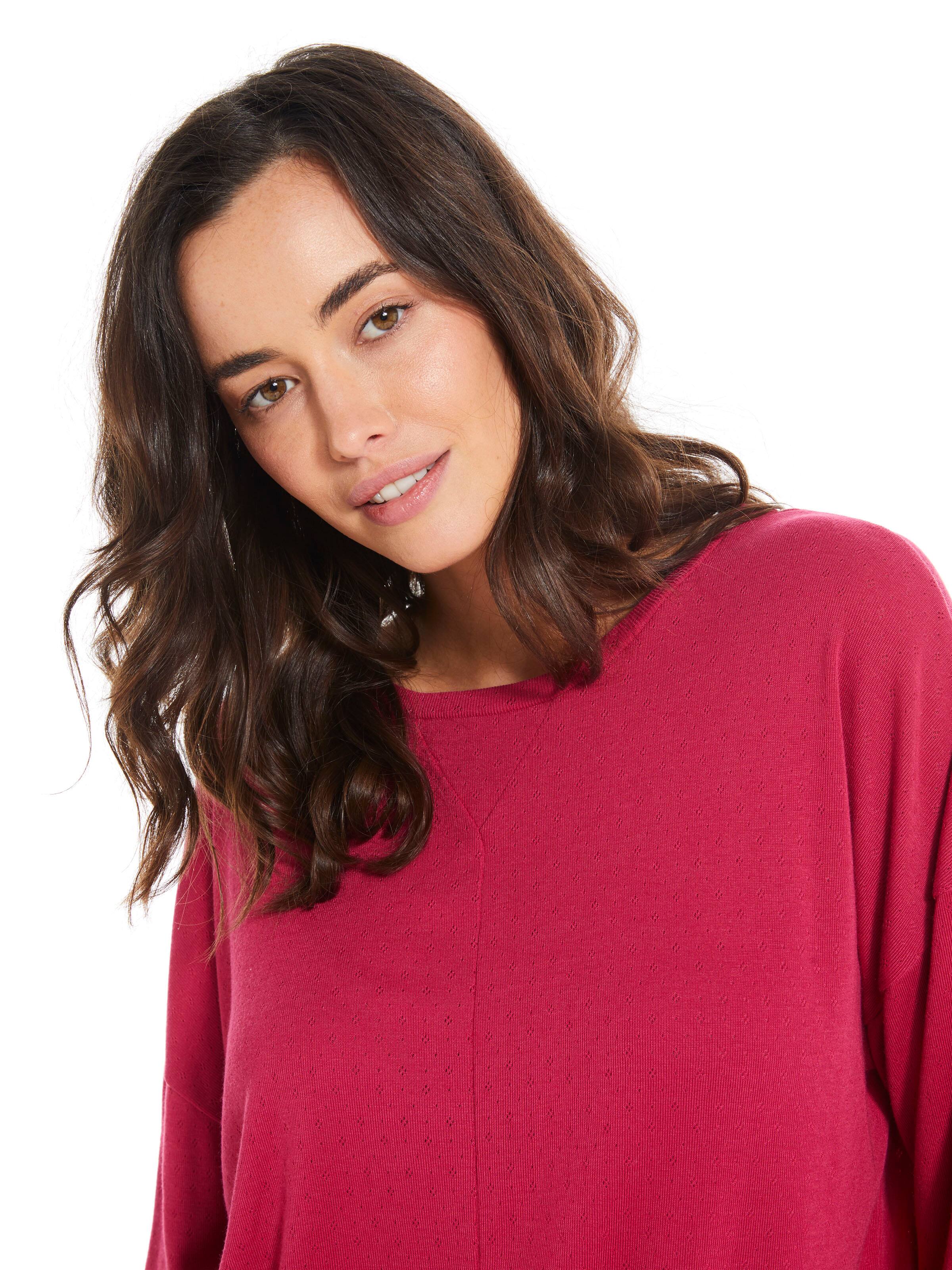 Pointelle Lace Long Sleeve Top