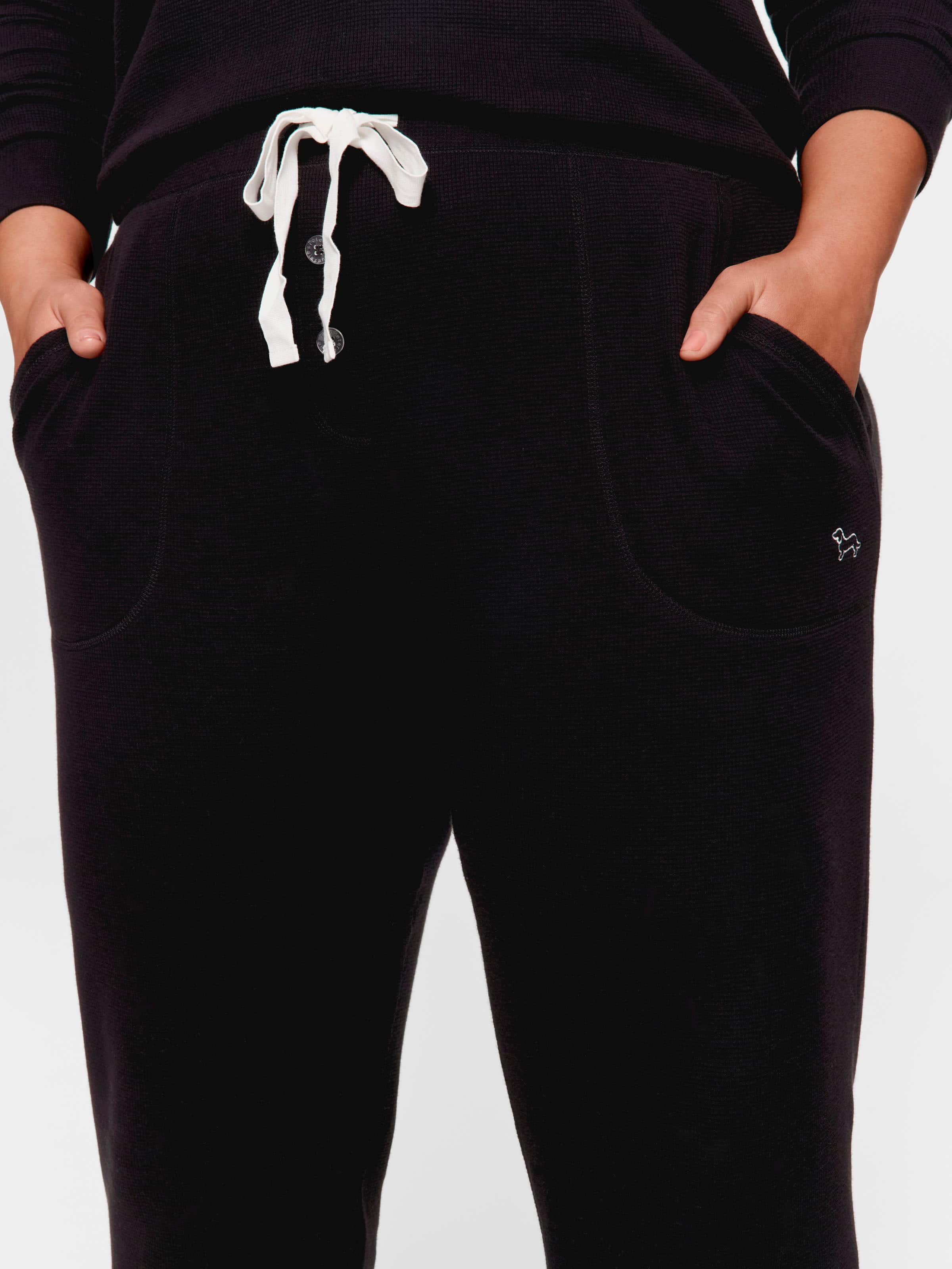 P.A. Plus Black Waffle Easy Pj Pant