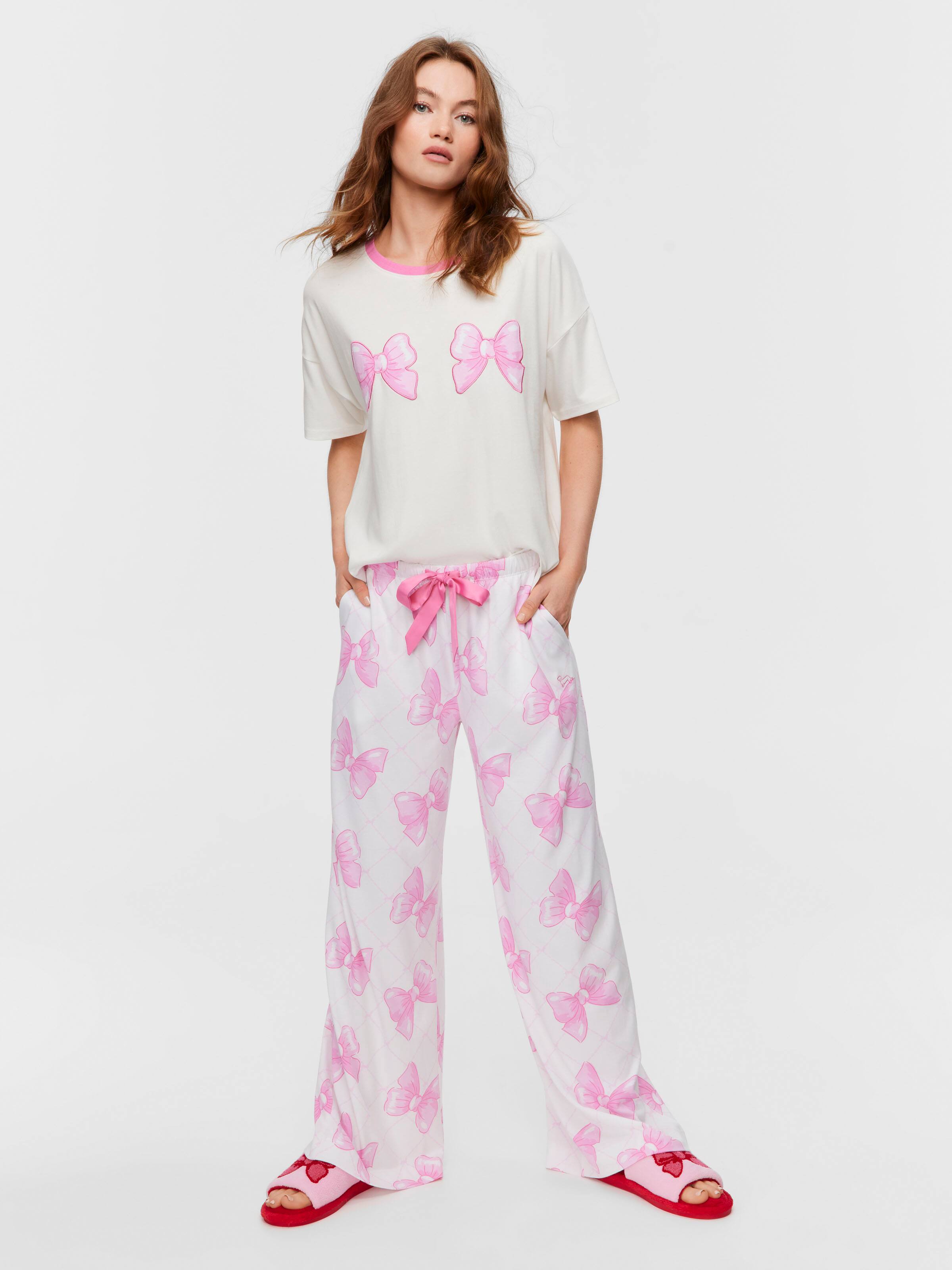 Bow Wide Leg Pj Pant
