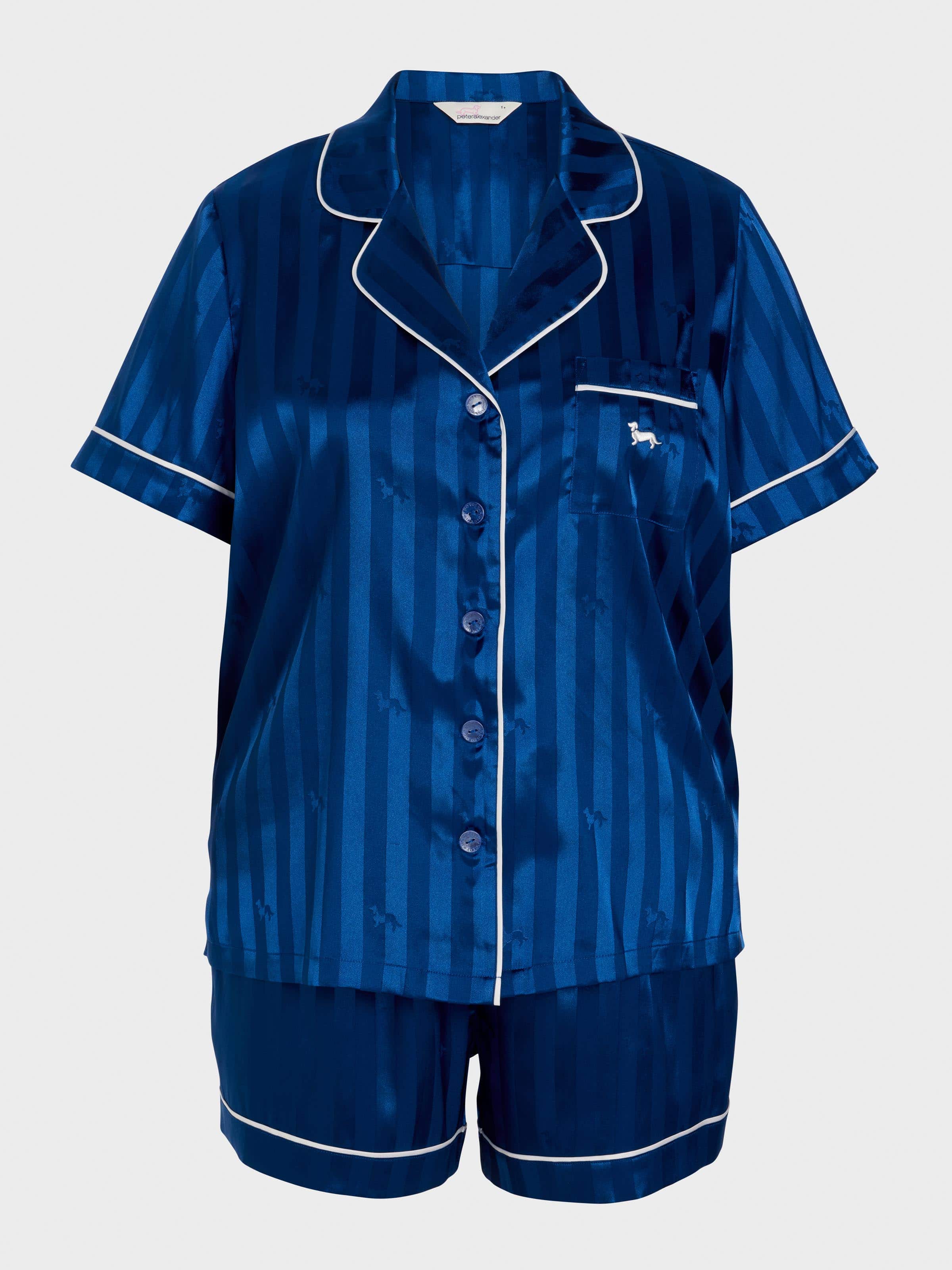 Image for P.A. Plus Navy Penny Chic Satin Stripe Pj Set from Peter Alexander