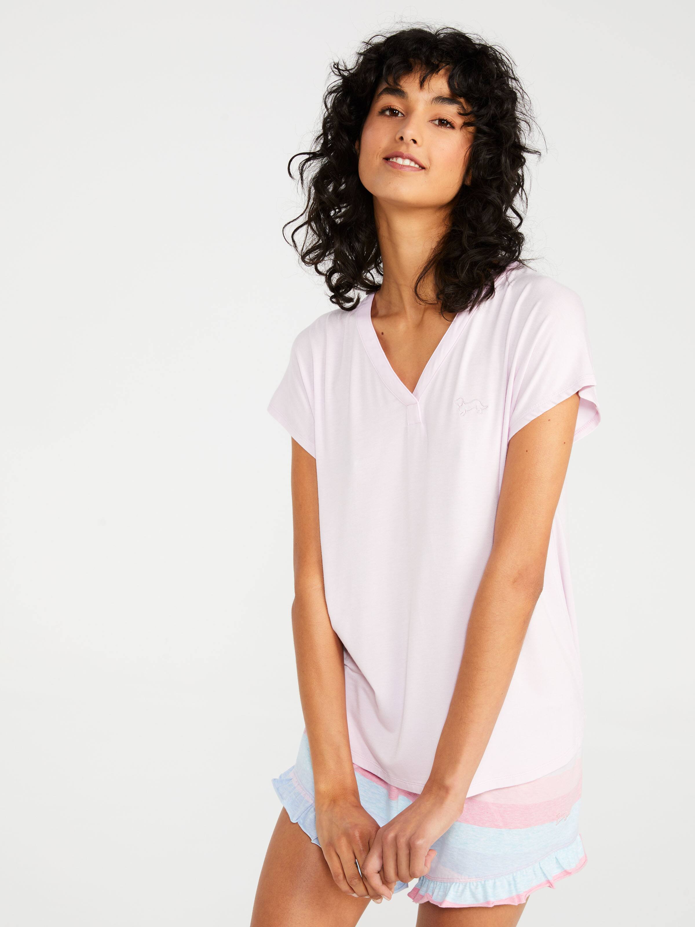 P.A. Classic Pink Satin Trim Top