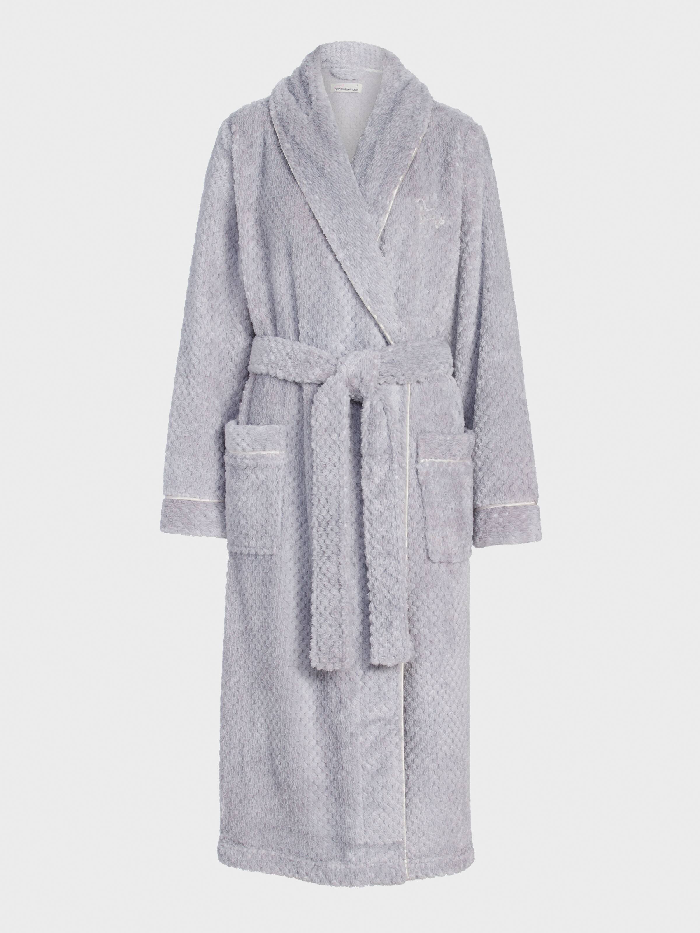 Image for Peter's Grey Stripe Jacquard Gown from Peter Alexander