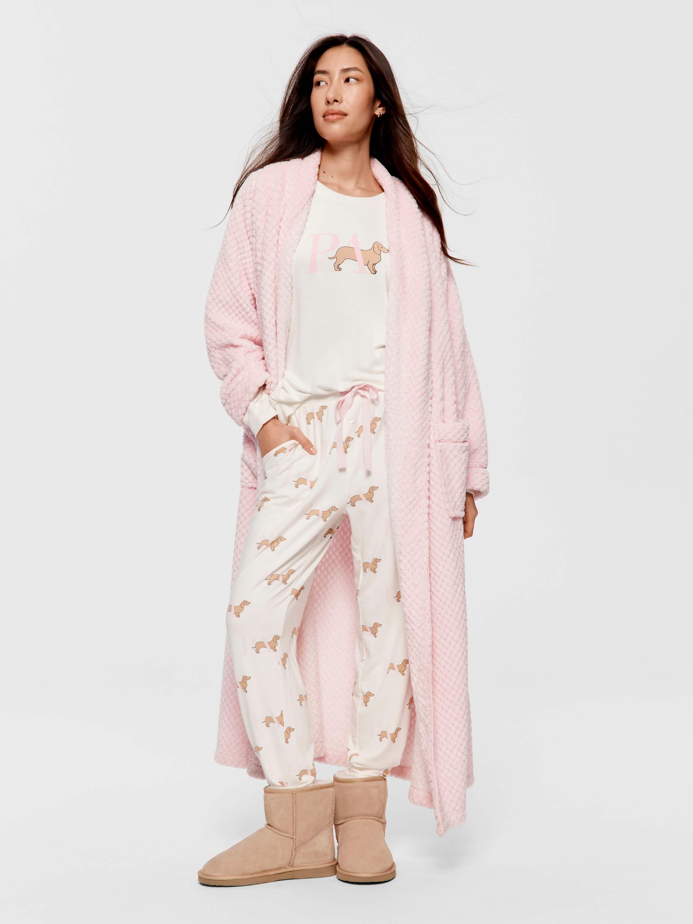 Image for Peter's Pink Jacquard Gown from Peter Alexander