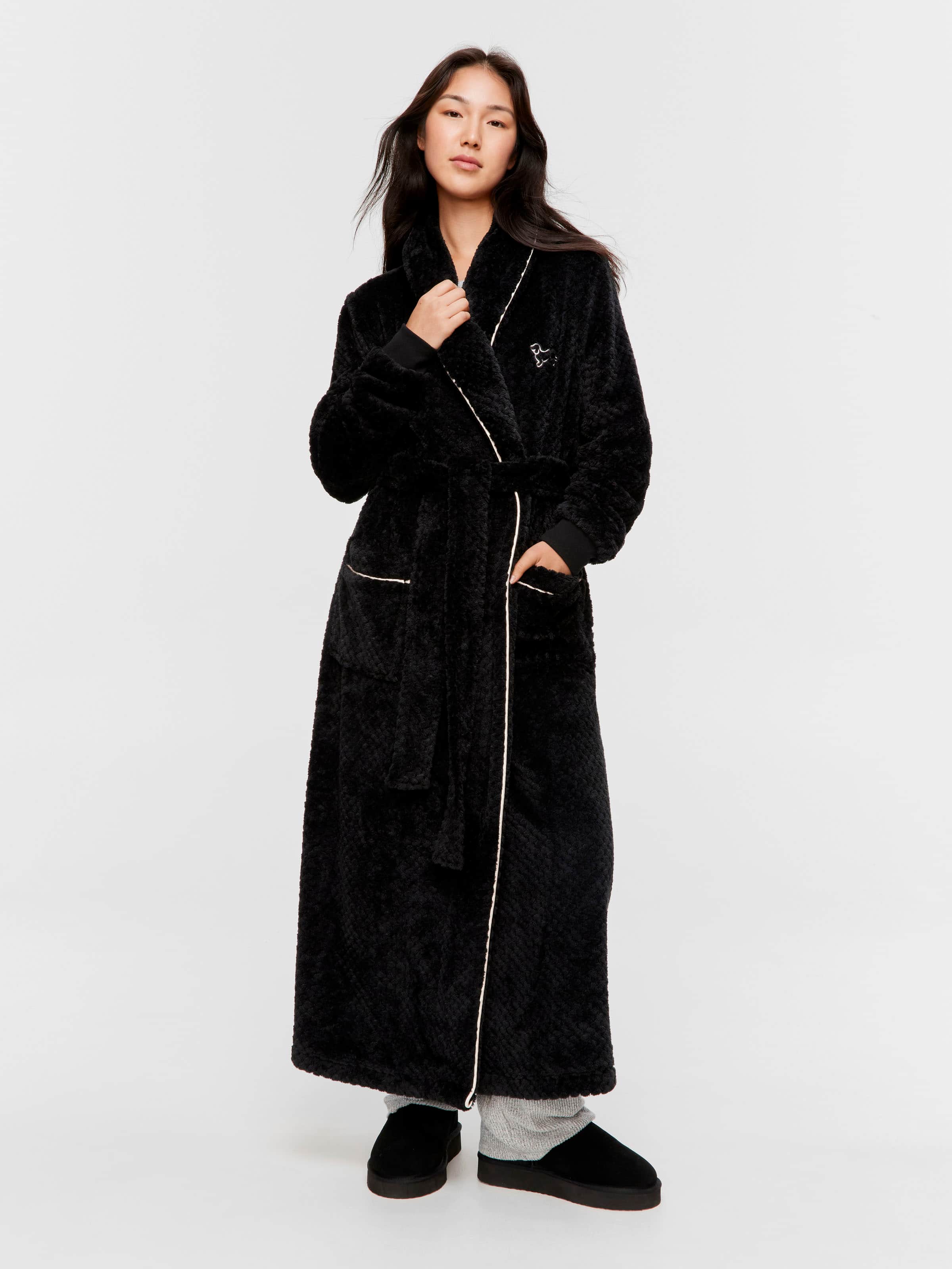Image for Peter's Black Jacquard Full Length Gown from Peter Alexander
