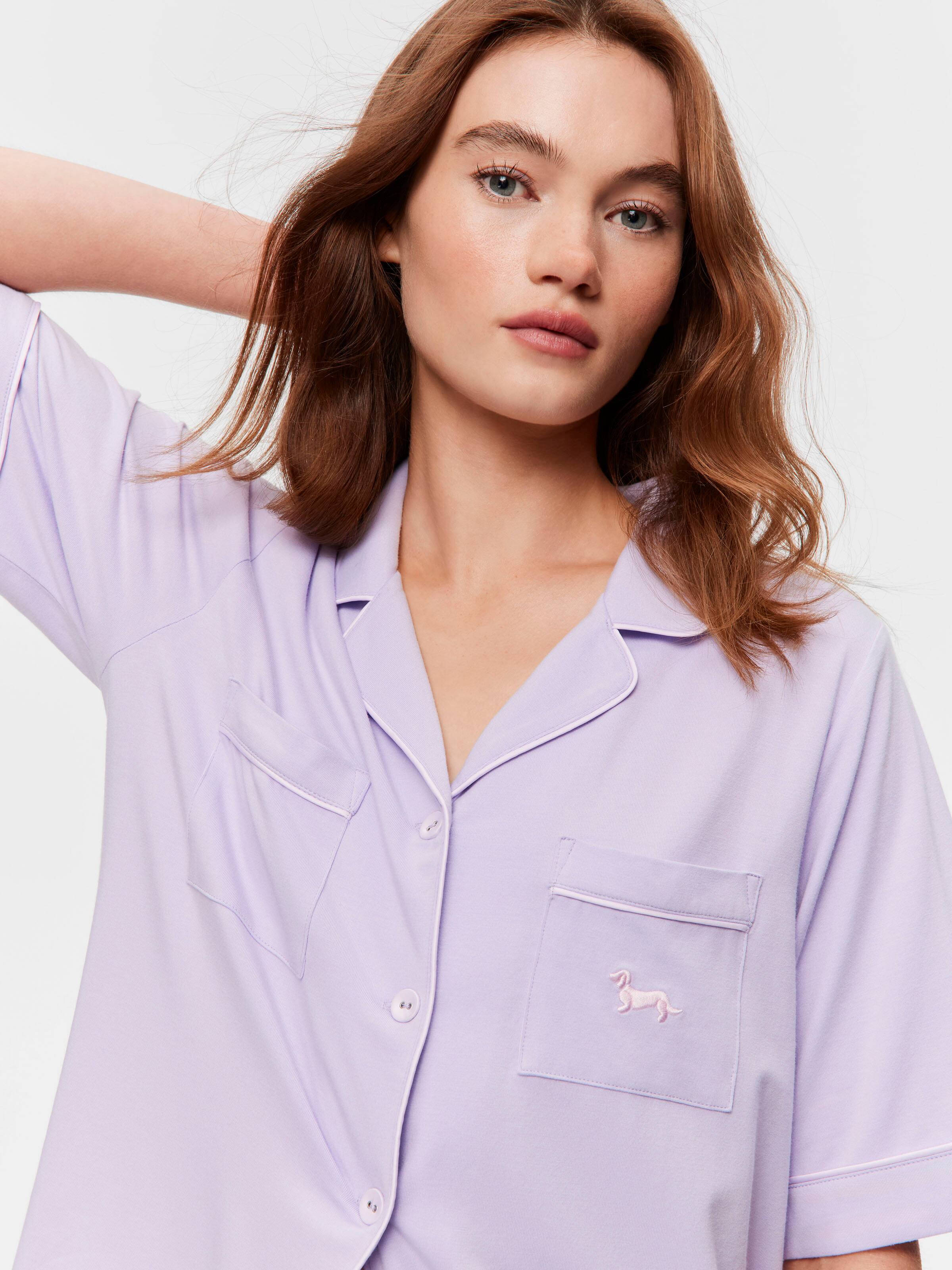 Lilac Bamboo Jersey Shortie Pj Set