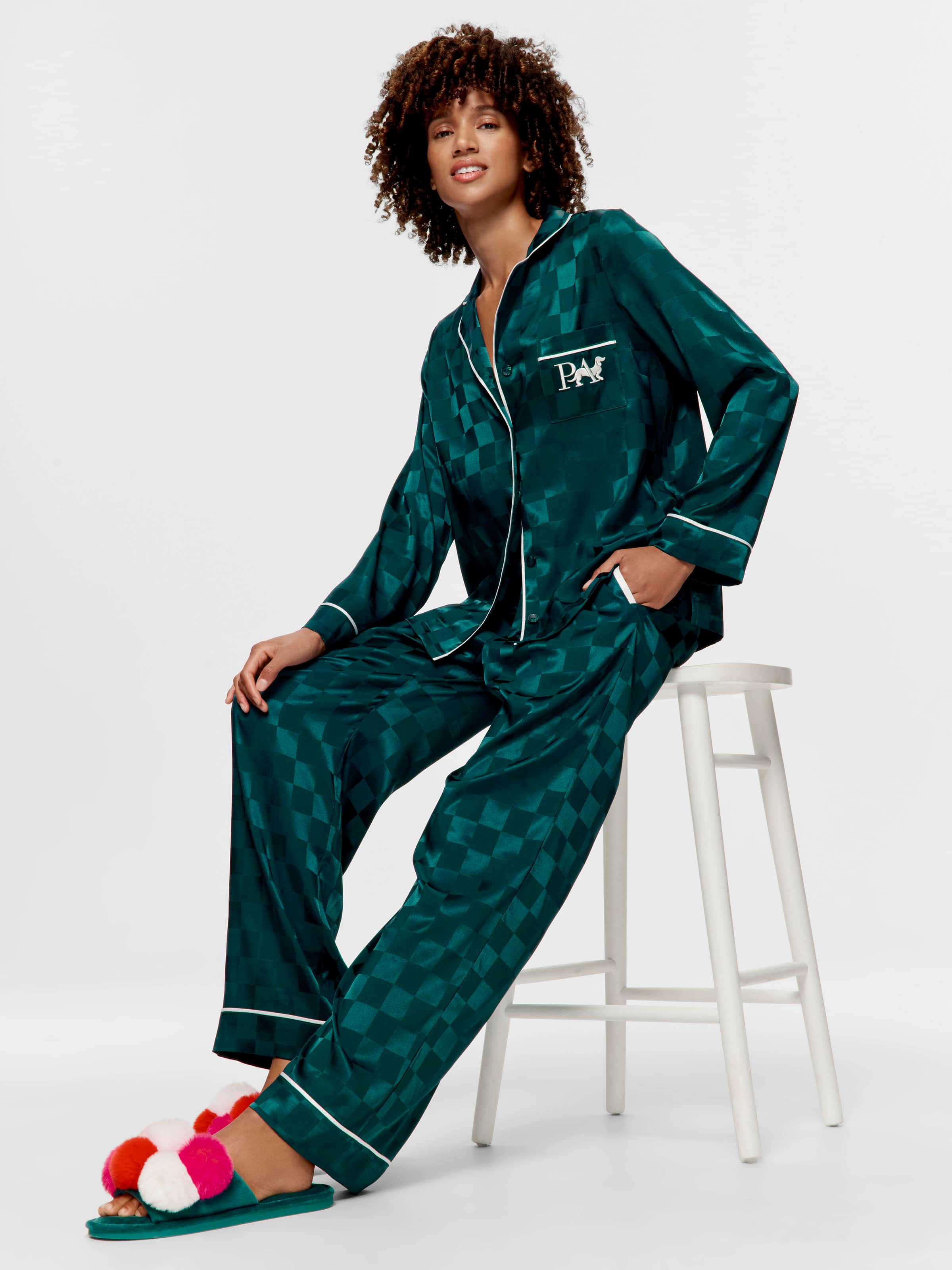 ＊新品＊Peter Alexander サテンパジャマセット・Mサイズ Jolly Green Satin Long Sleeve Classic Pj Set - Peter Alexander Online