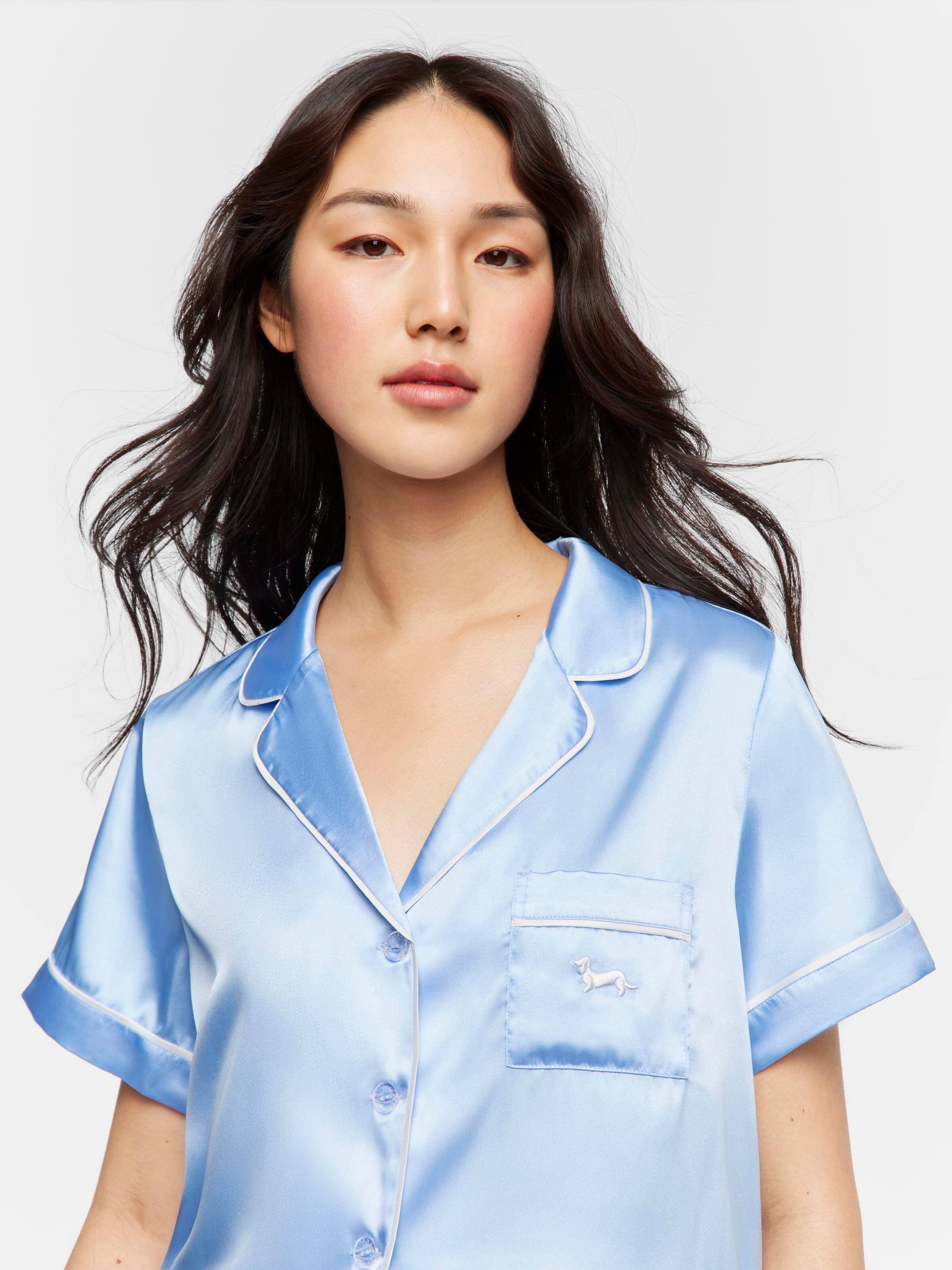Image for Cornflower Blue Satin Pj Set from Peter Alexander