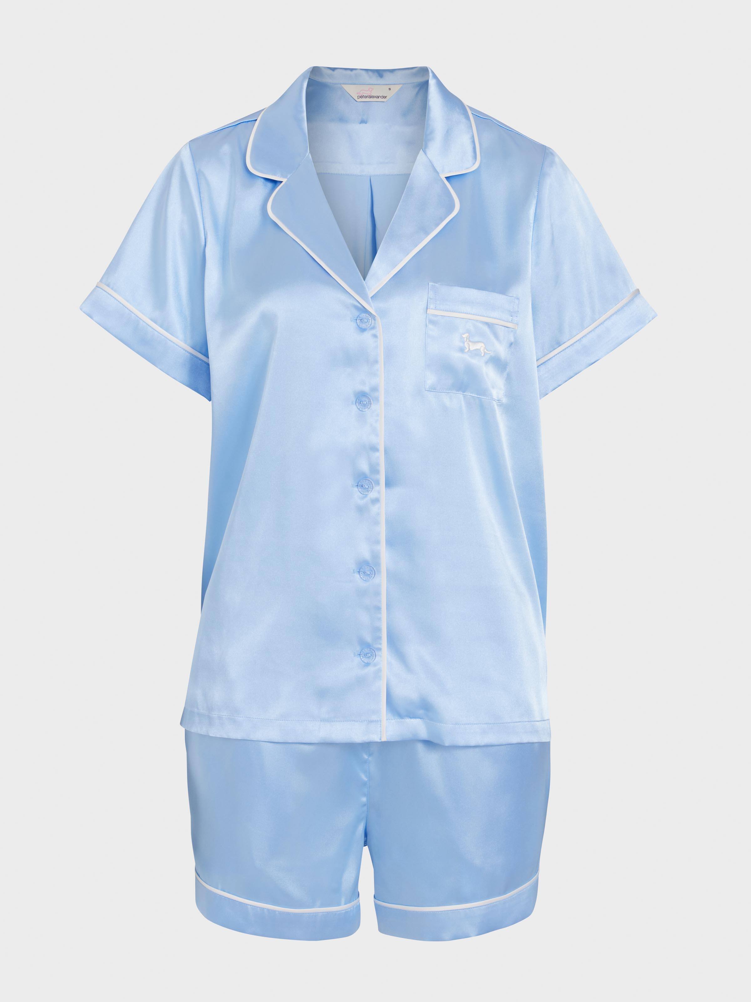 Image for Cornflower Blue Satin Pj Set from Peter Alexander