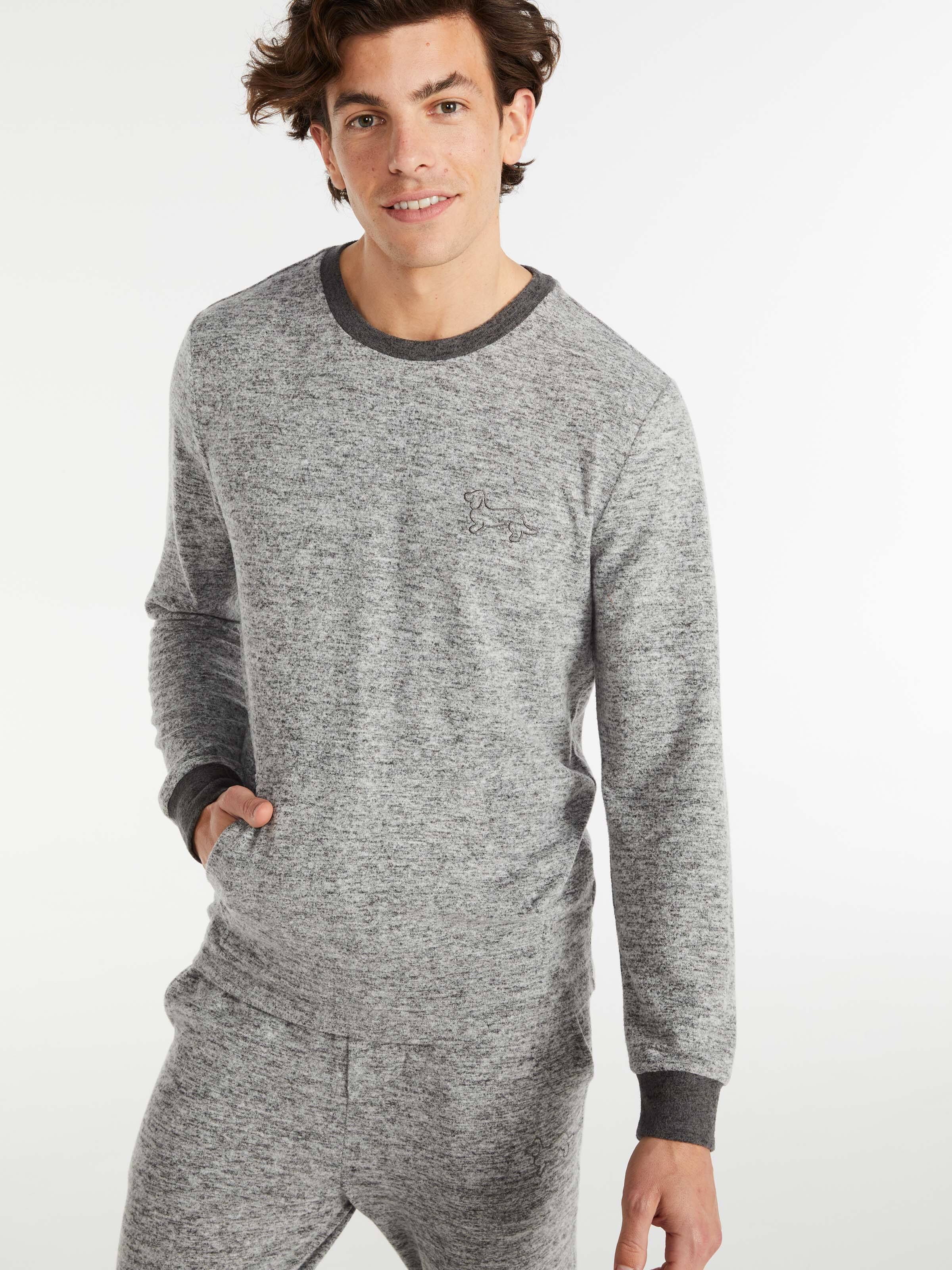 Heather Knit Fuzzy Sweater