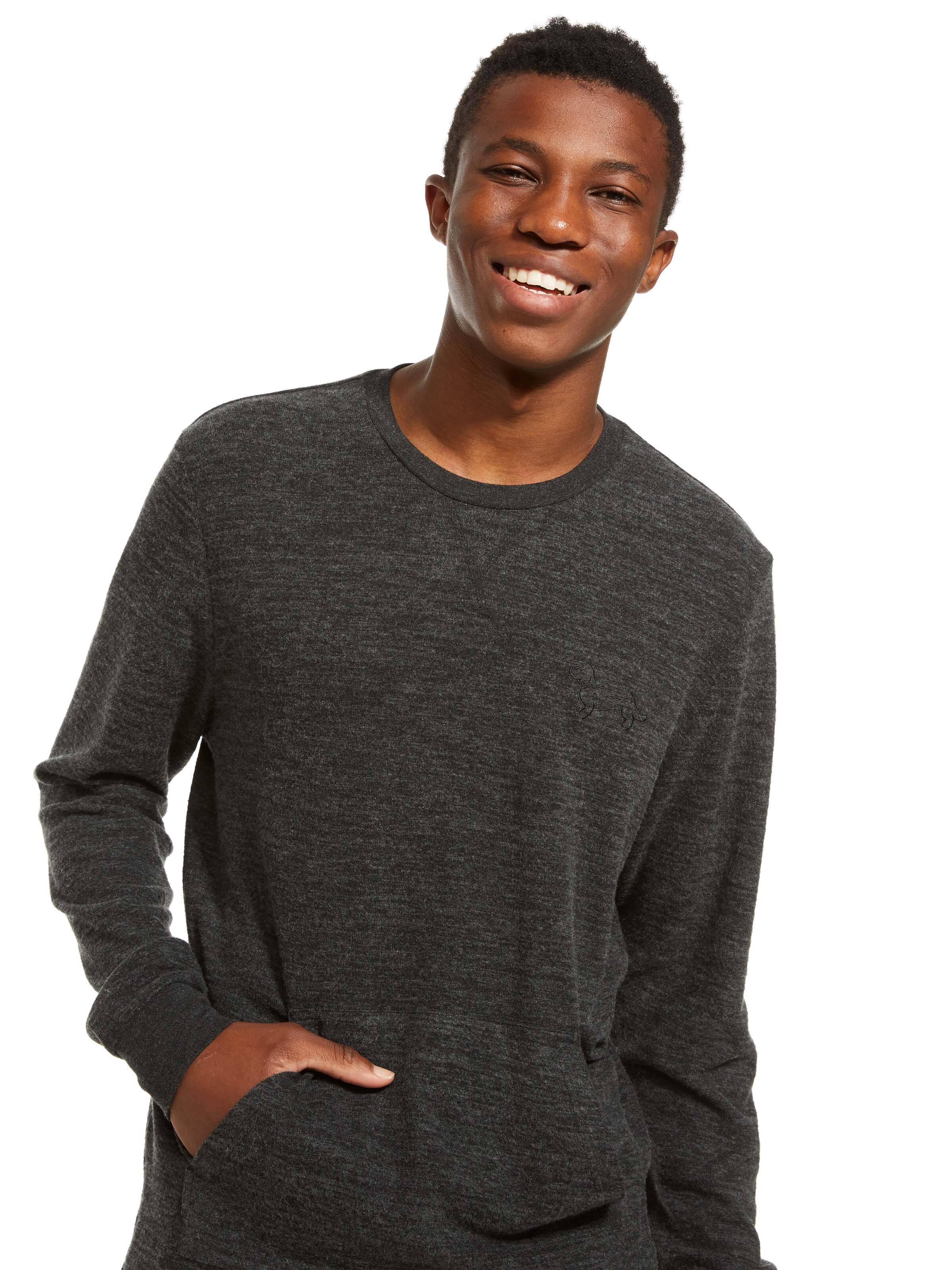 Charcoal Heather Knit Fuzzy Sweater