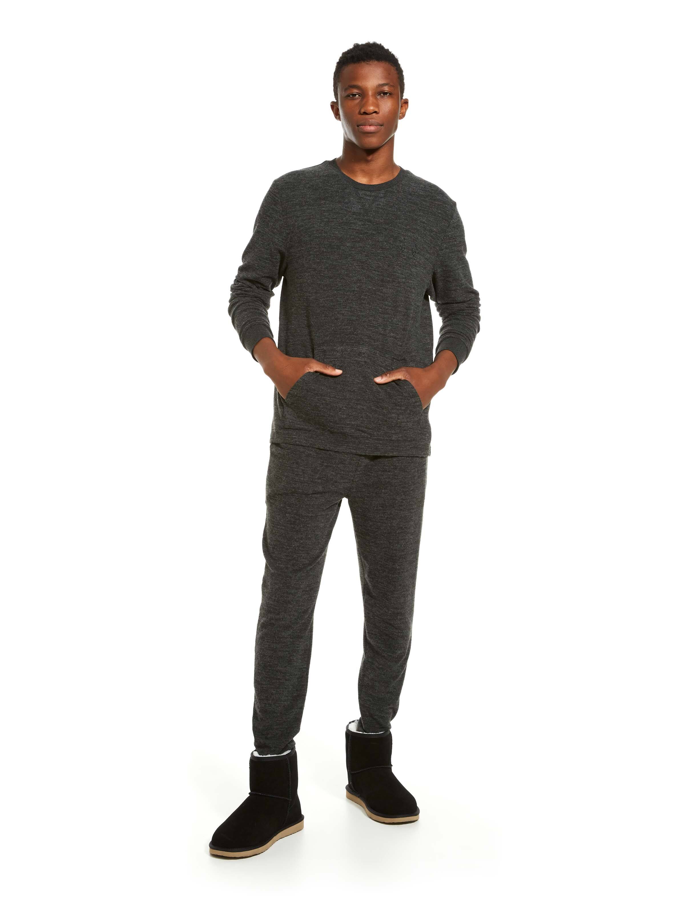 Charcoal Heather Knit Fuzzy Sweater