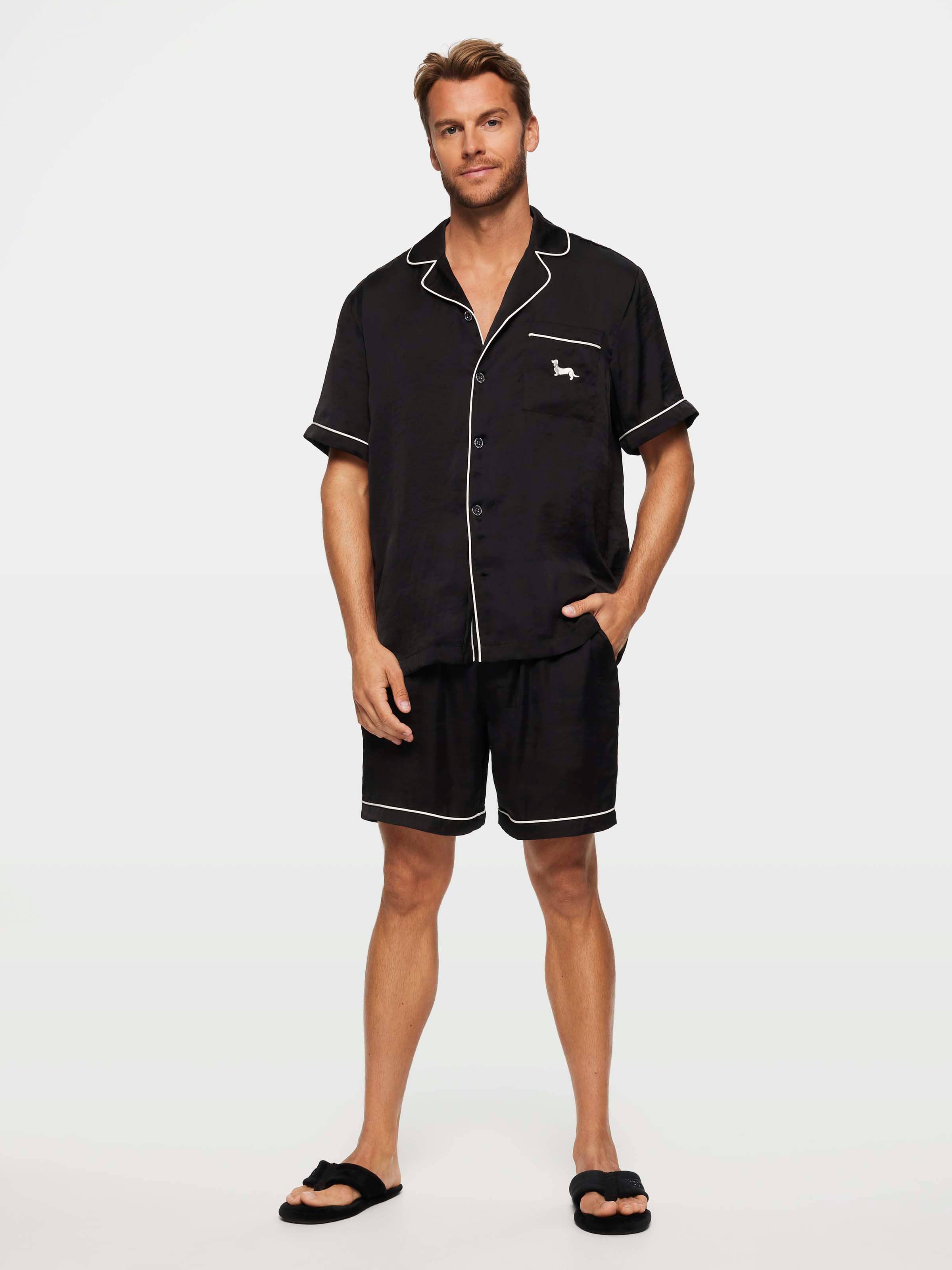Image for Black Satin Pj Set from Peter Alexander