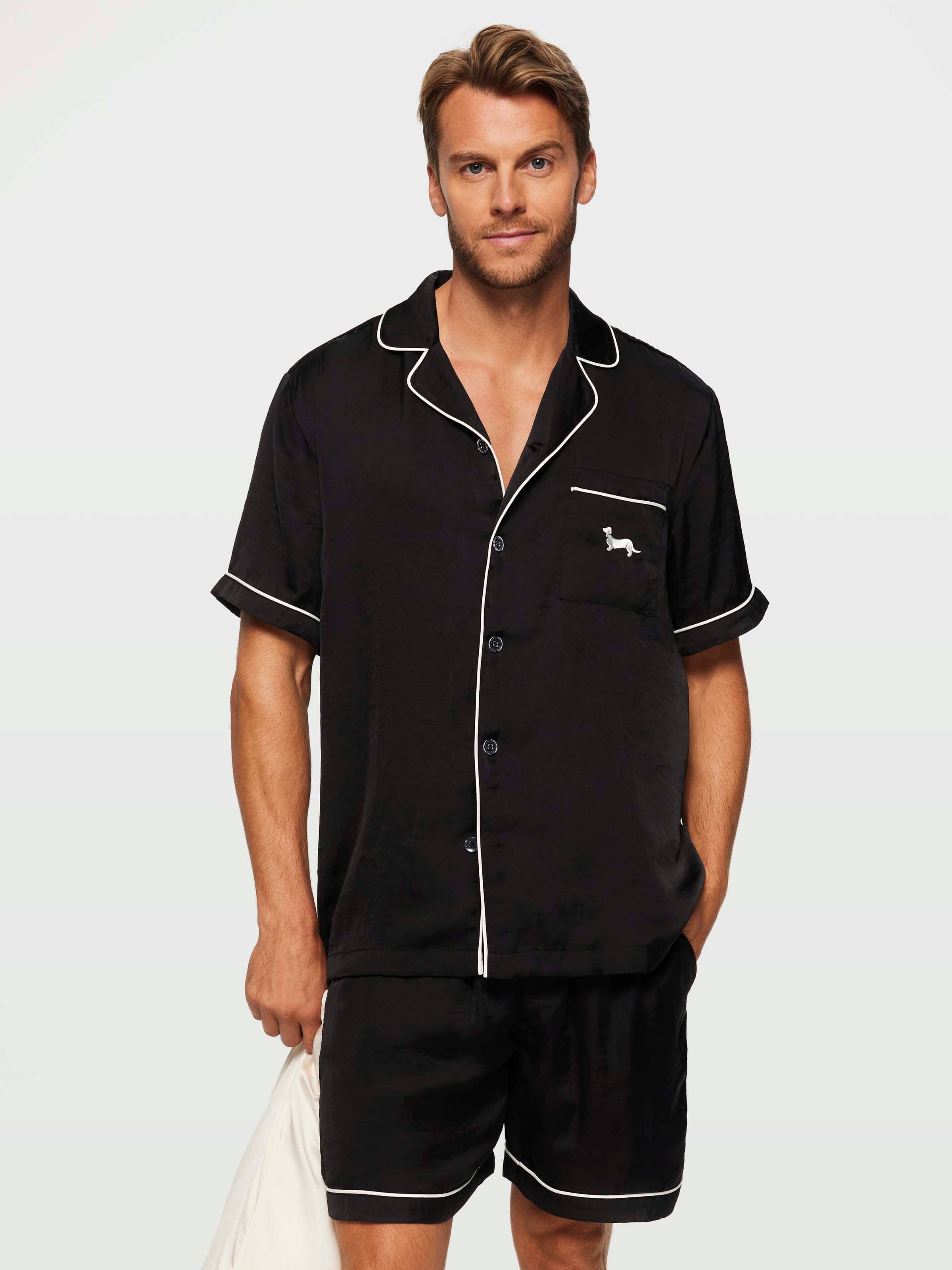 Image for Black Satin Pj Set from Peter Alexander