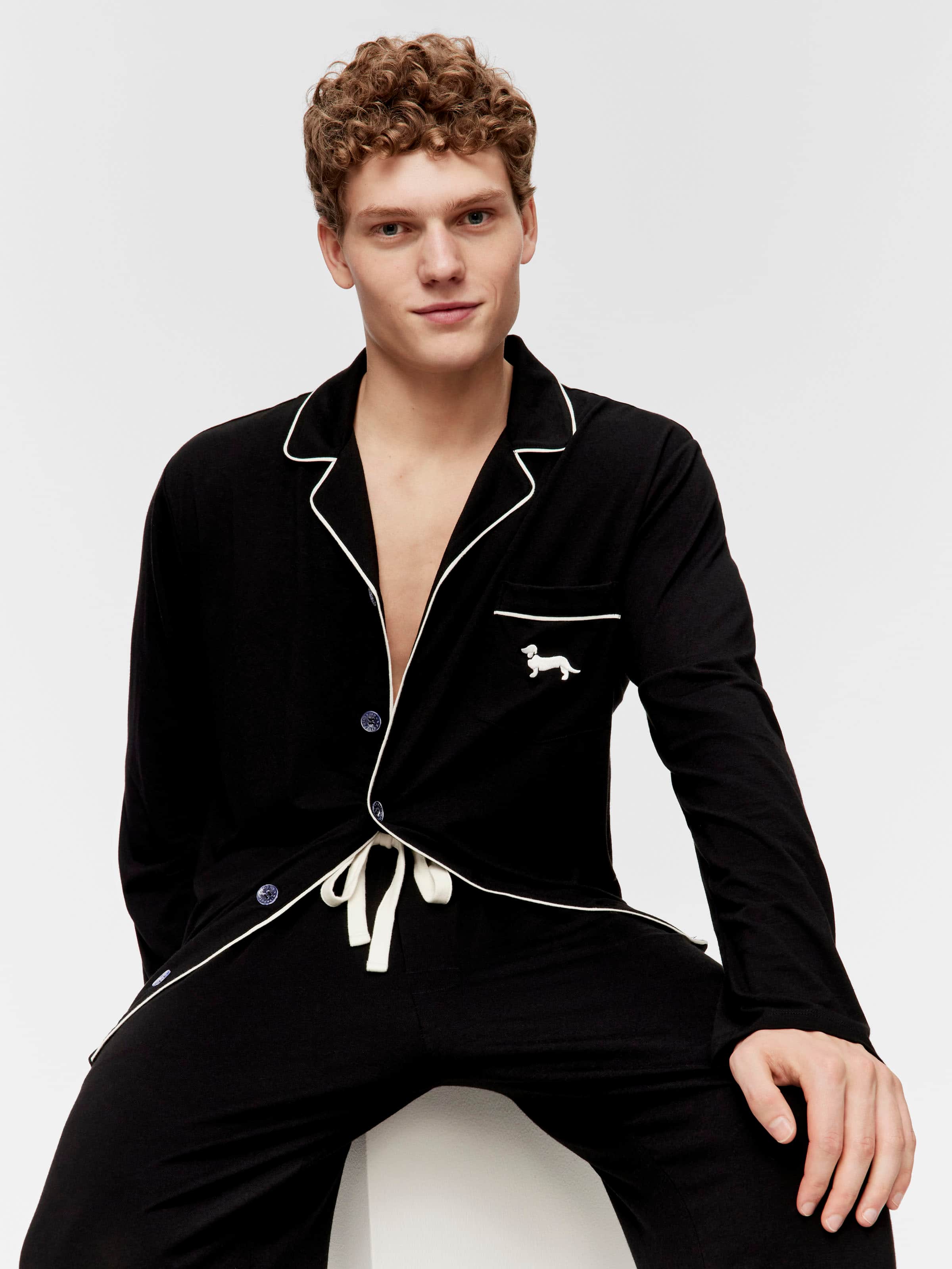 Black Bamboo Jersey Pj Set