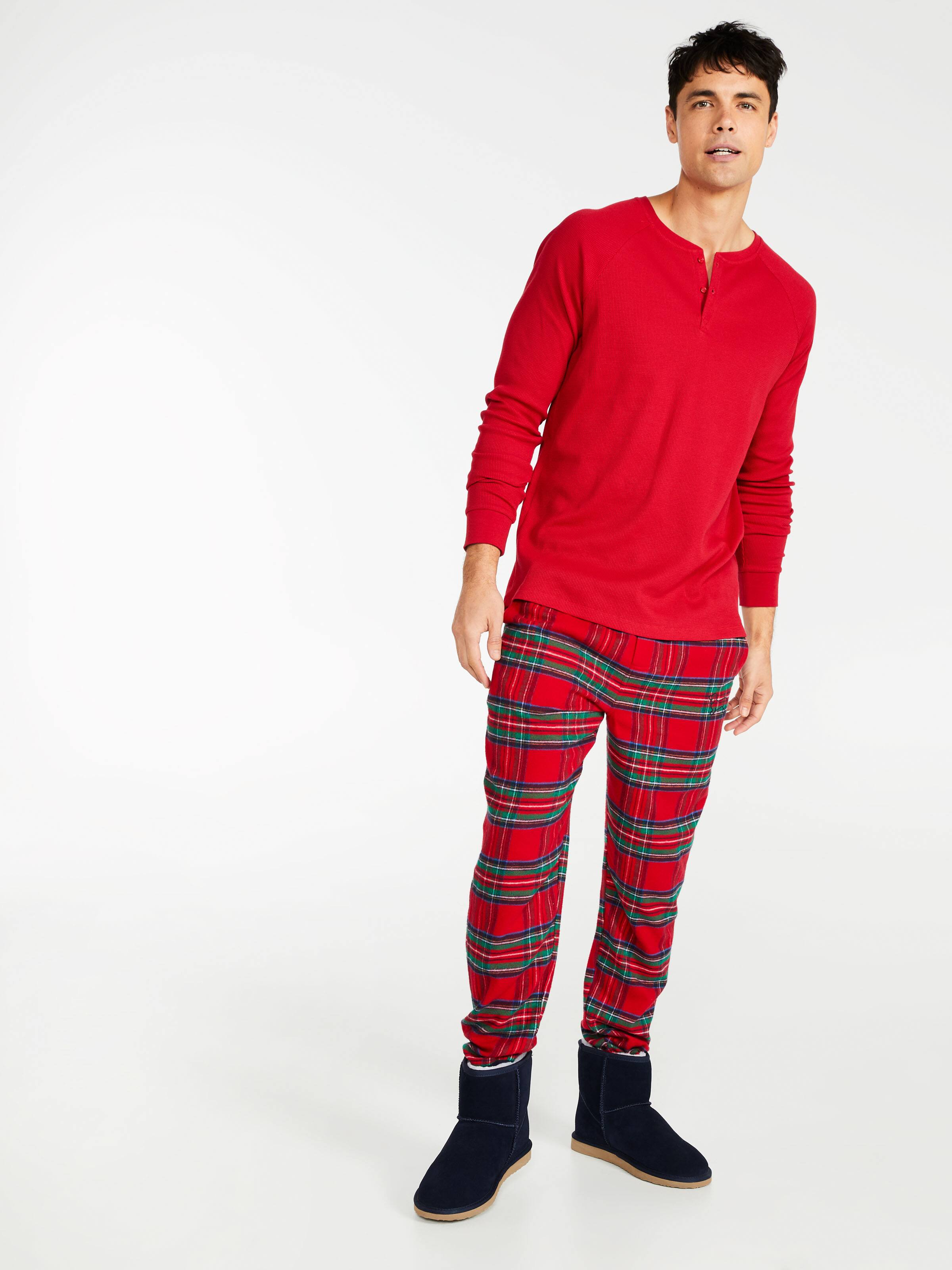 Red Waffle Henley