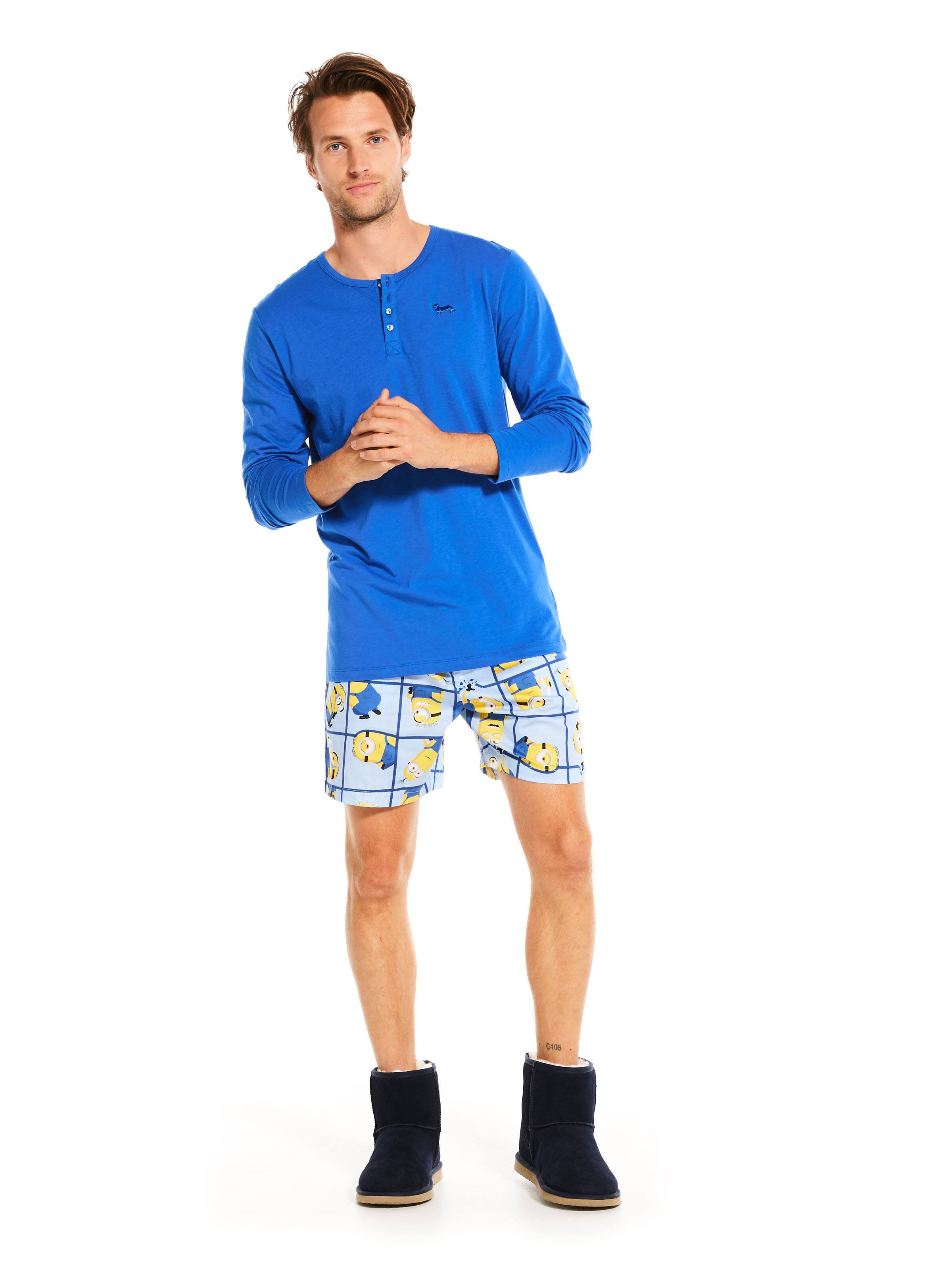 Blue Jersey Henley Top