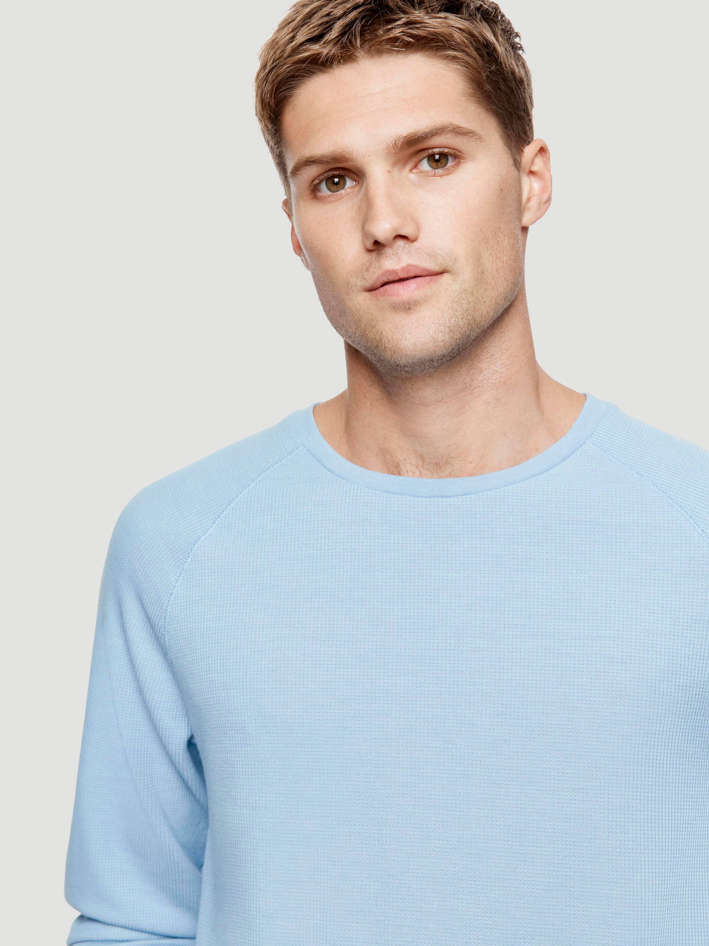 Blue Jumbo Waffle Raglan Top