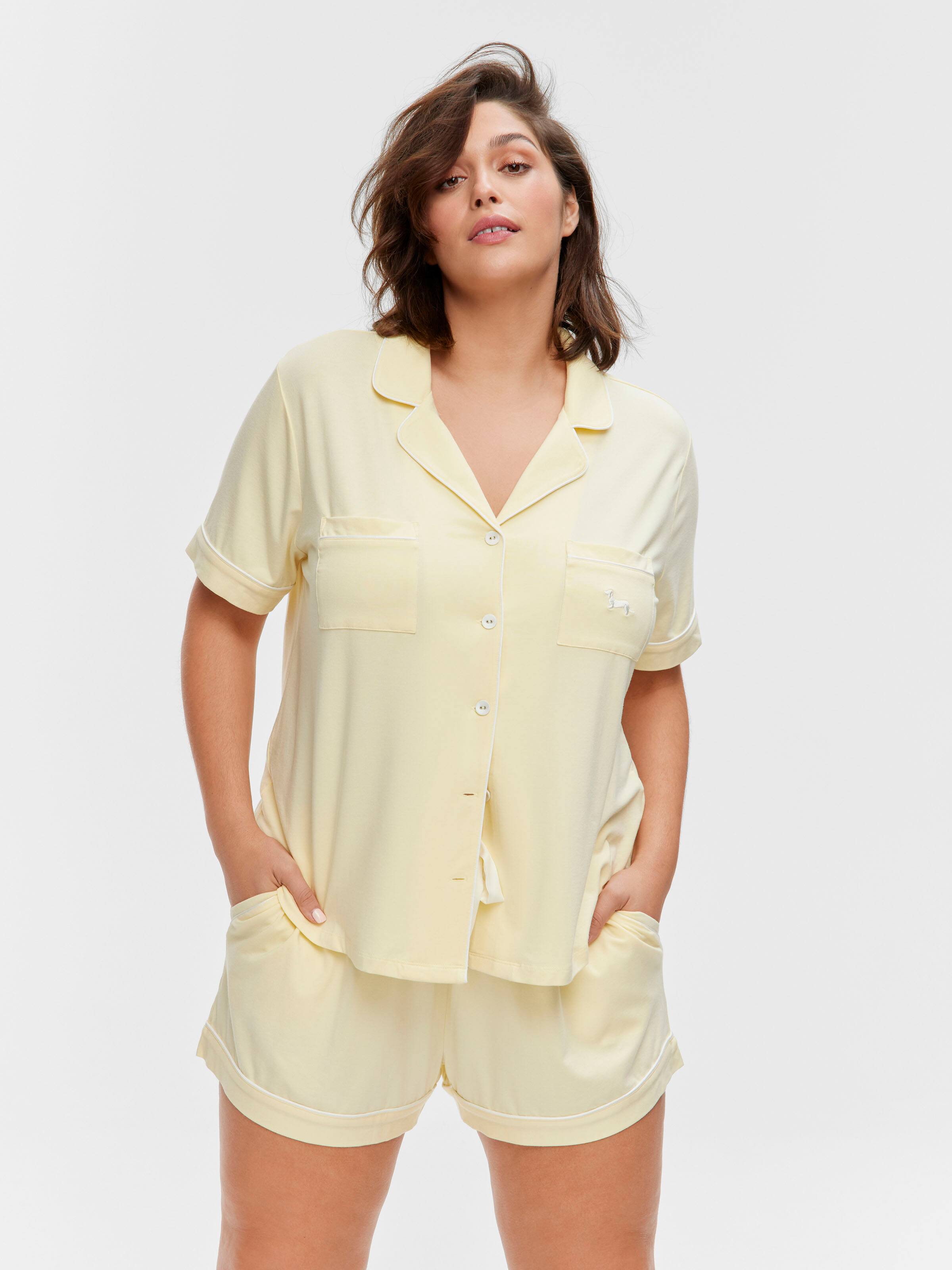 P.A. Plus Butter Bamboo Jersey Shortie Pj Set