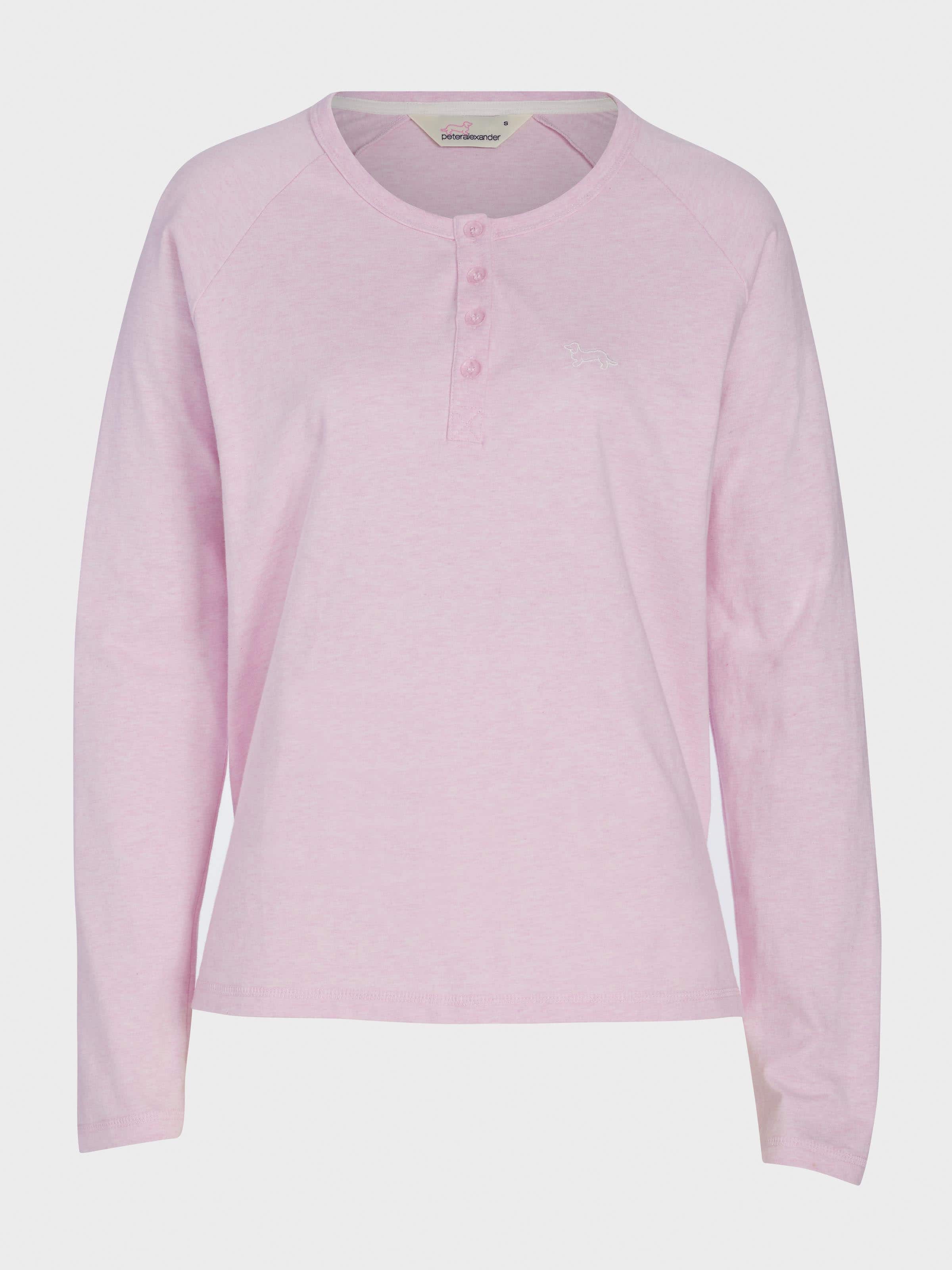 Image for Pink Henley Long Sleeve Top from Peter Alexander