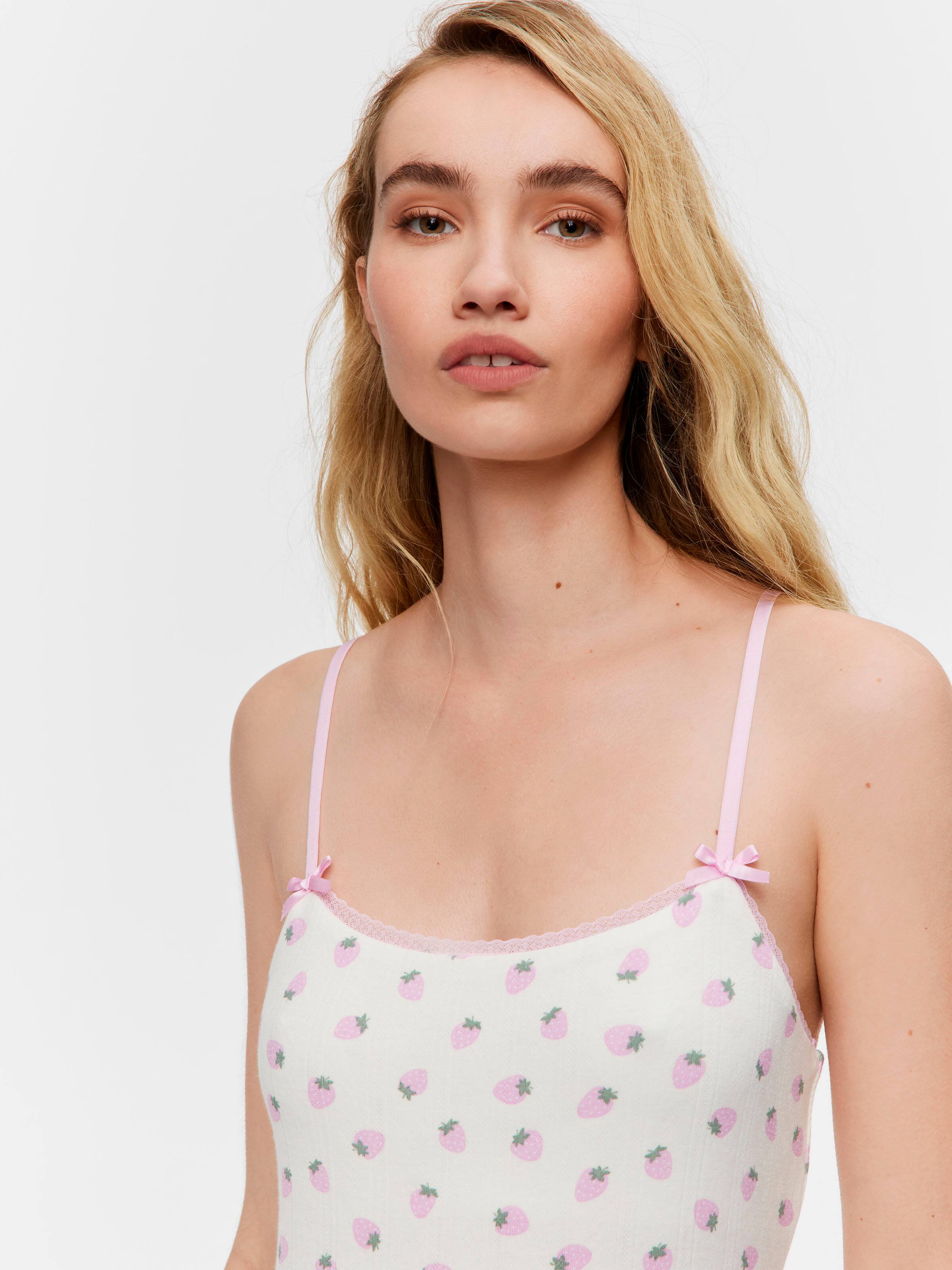 Strawberry Pointelle Slip