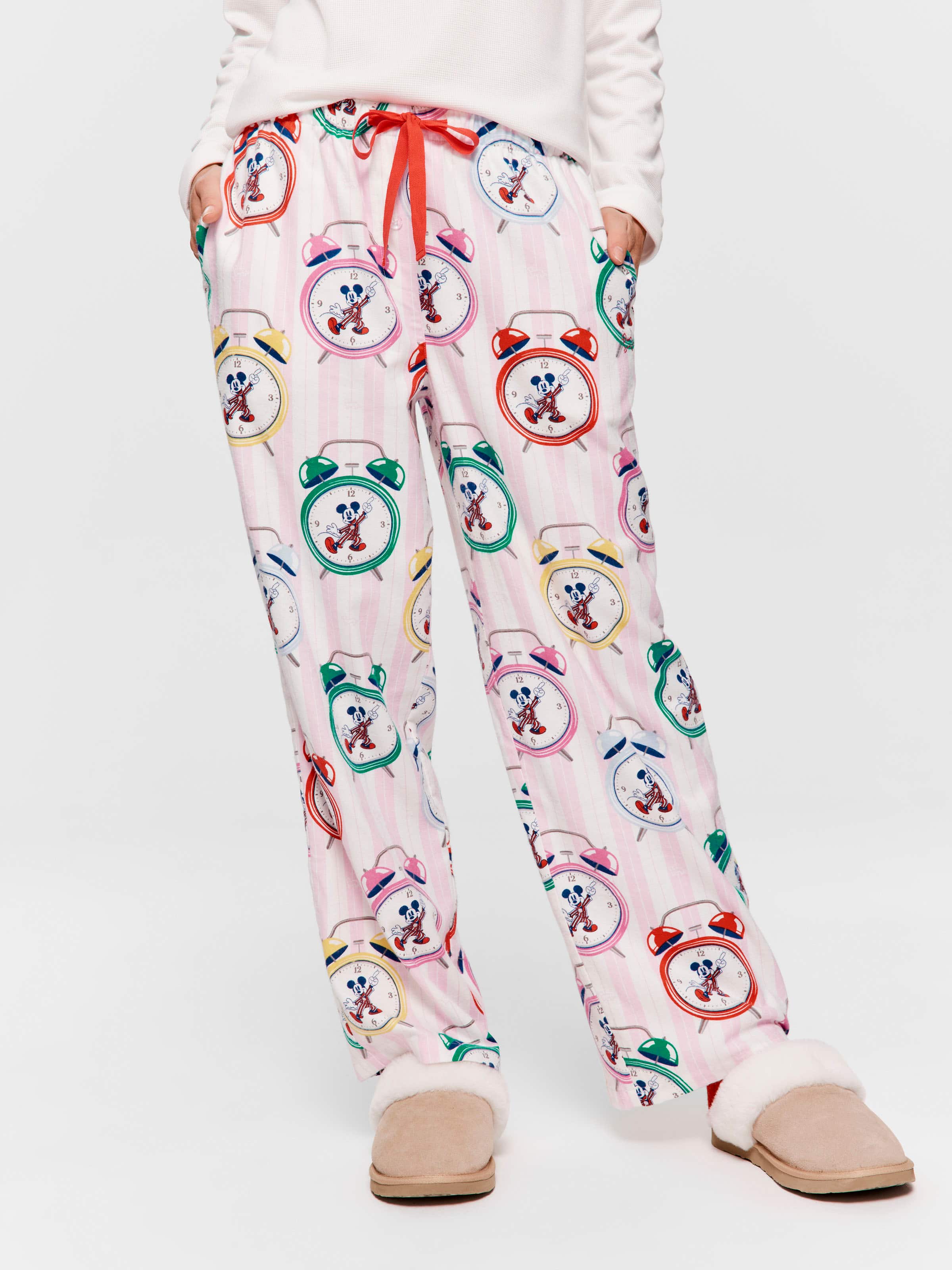 Image for Mickey Mouse Clocks Bamboo Flannelette Classic Pj Pant from Peter Alexander