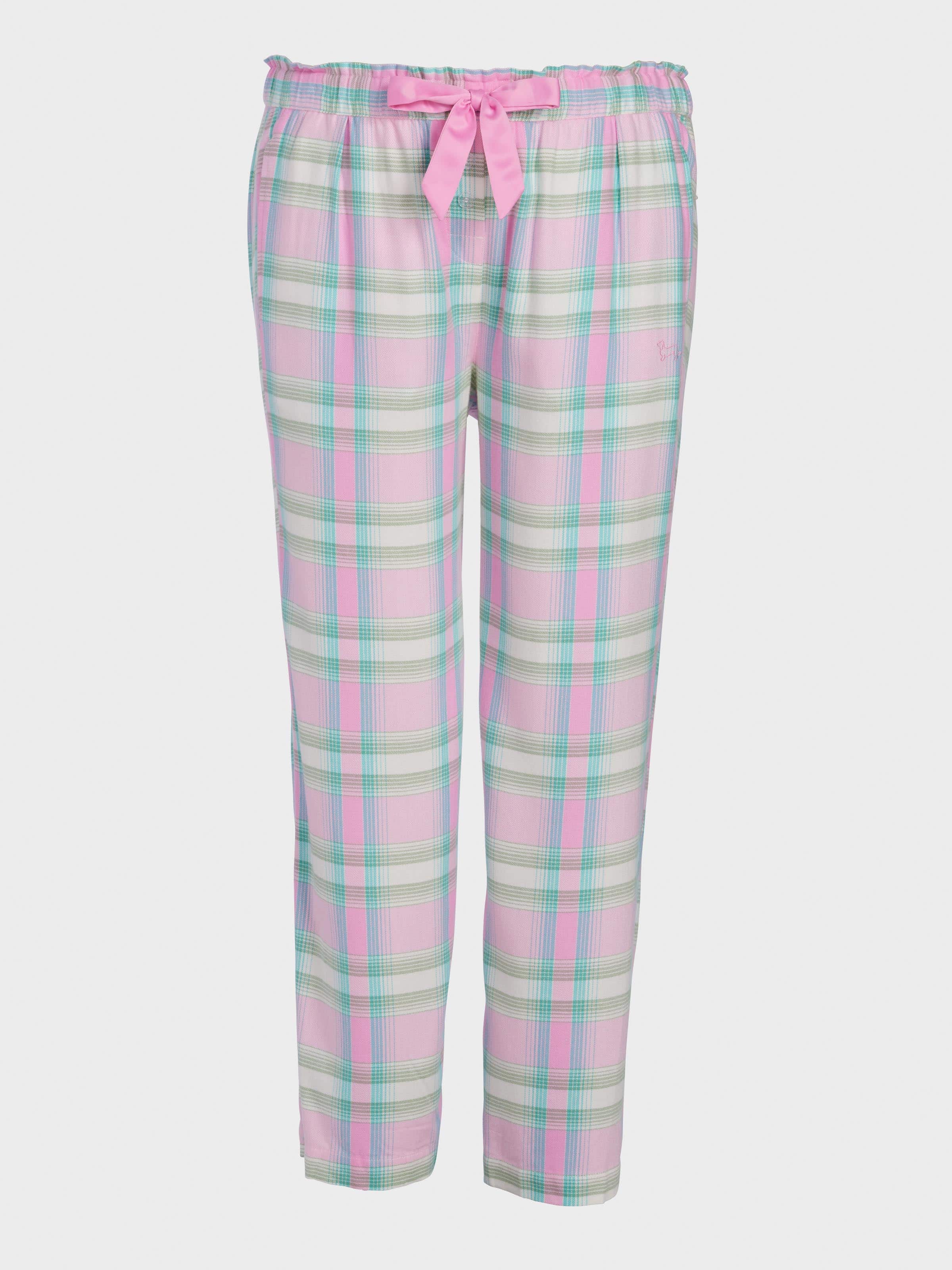 Image for P.A. Plus Pink Check Wide Leg Bamboo Flannelette Pj Pant from Peter Alexander