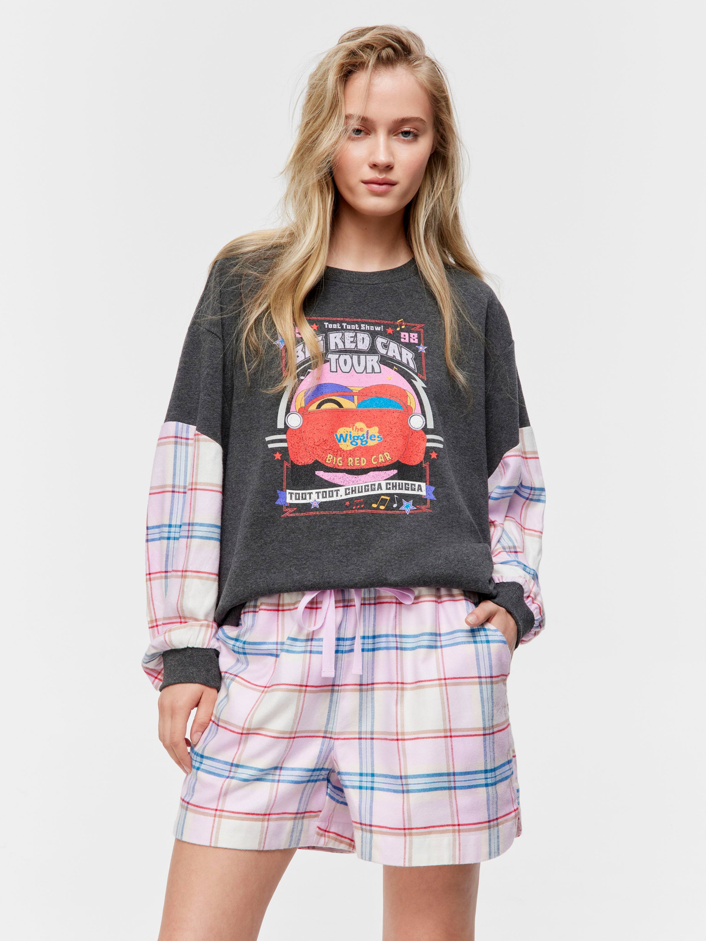Pink Check Viscose Flannelette Gerri Short