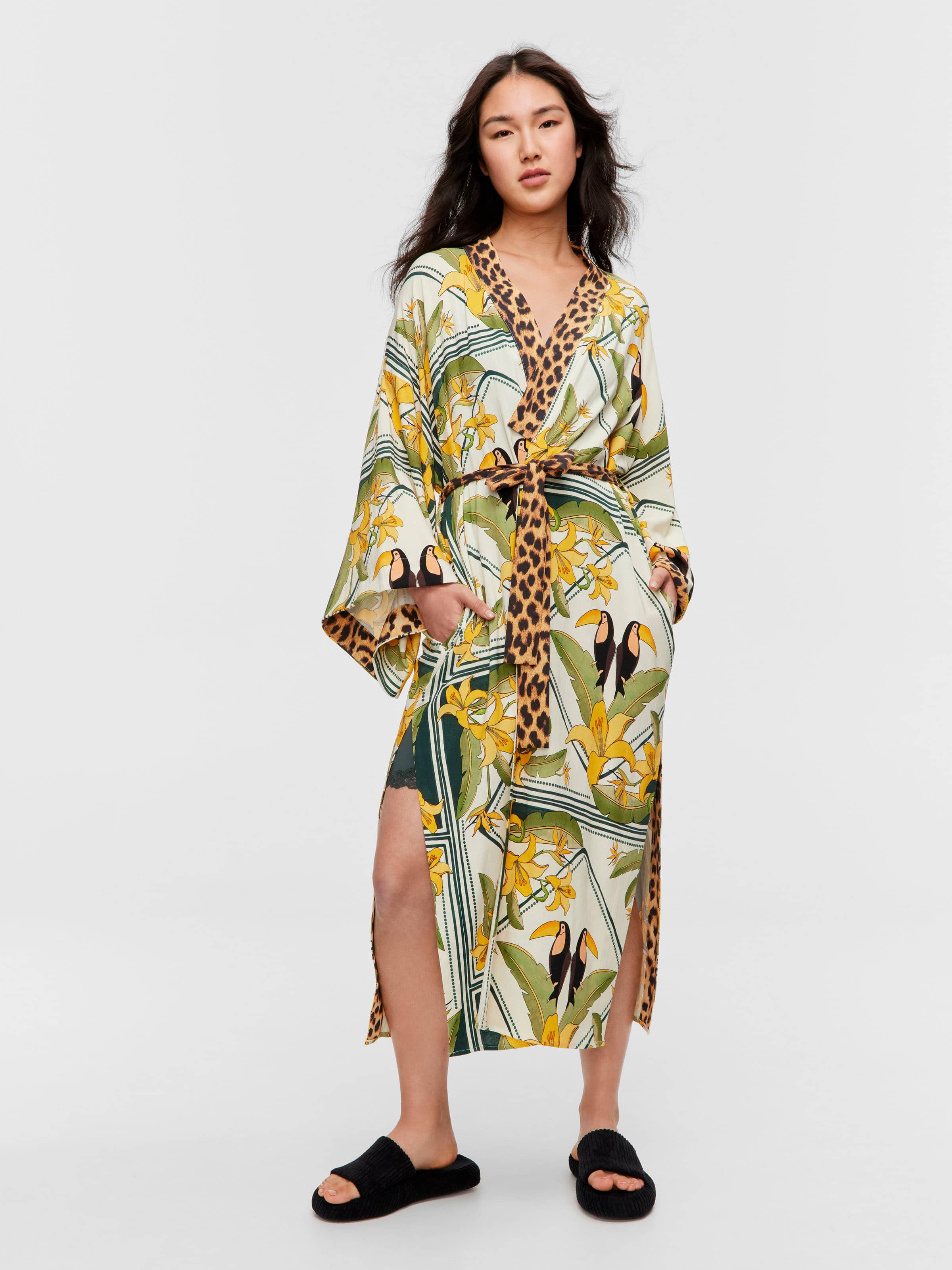 Bird Tile Kimono Gown